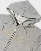 Chaqueta Sudadera Fila Gris con Capucha Vintage — Talla S/M