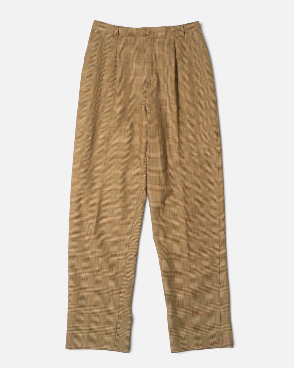 Pantalón de Pinza Burberrys a Cuadros Marrón Vintage 90s — Talla 42