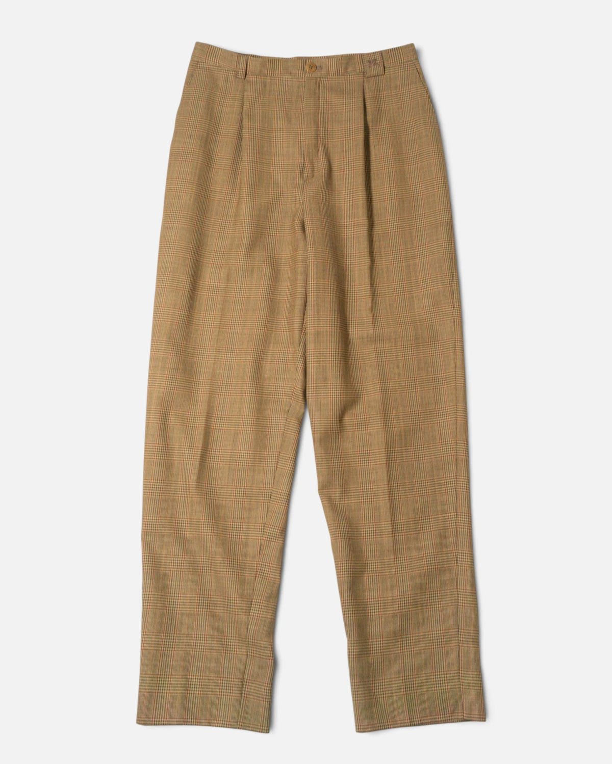 Pantalón de Pinza Burberrys a Cuadros Marrón Vintage 90s — Talla 42
