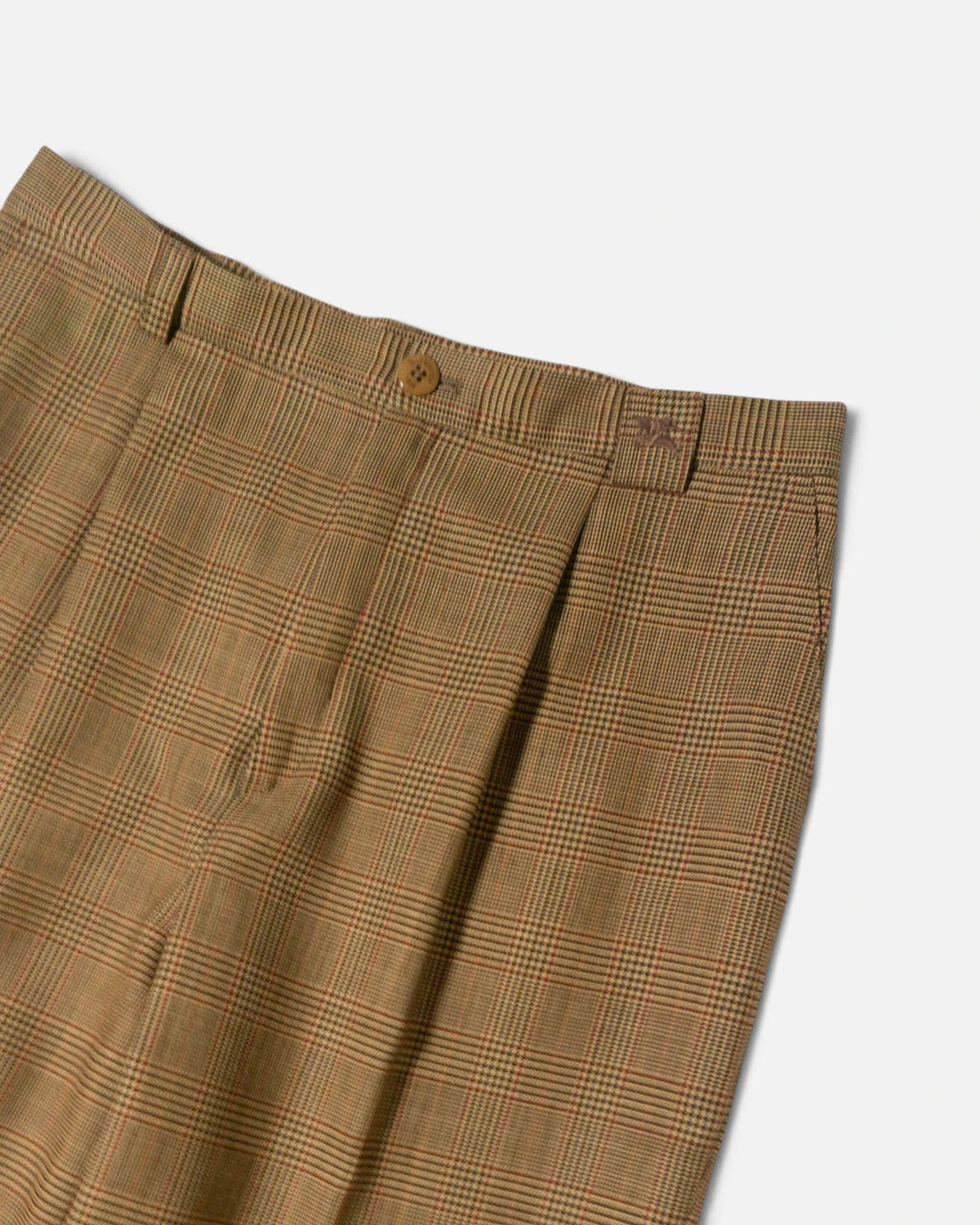 Pantalón de Pinza Burberrys a Cuadros Marrón Vintage 90s — Talla 42