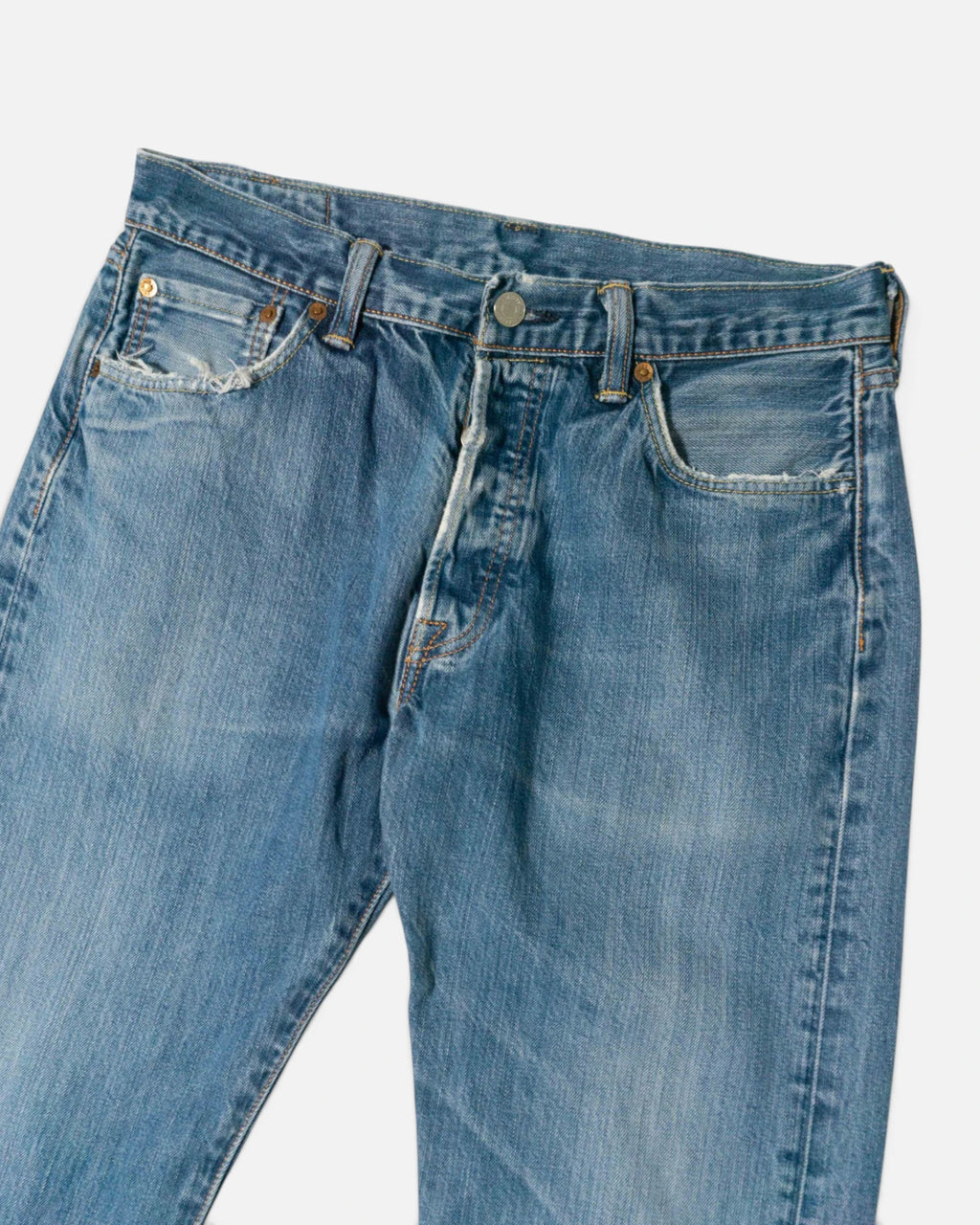 Vaqueros Levi's 501 Azules Distressed Vintage — Talla W33