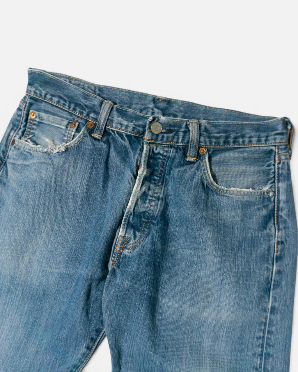 Vaqueros Levi's 501 Azules Distressed Vintage — Talla W33