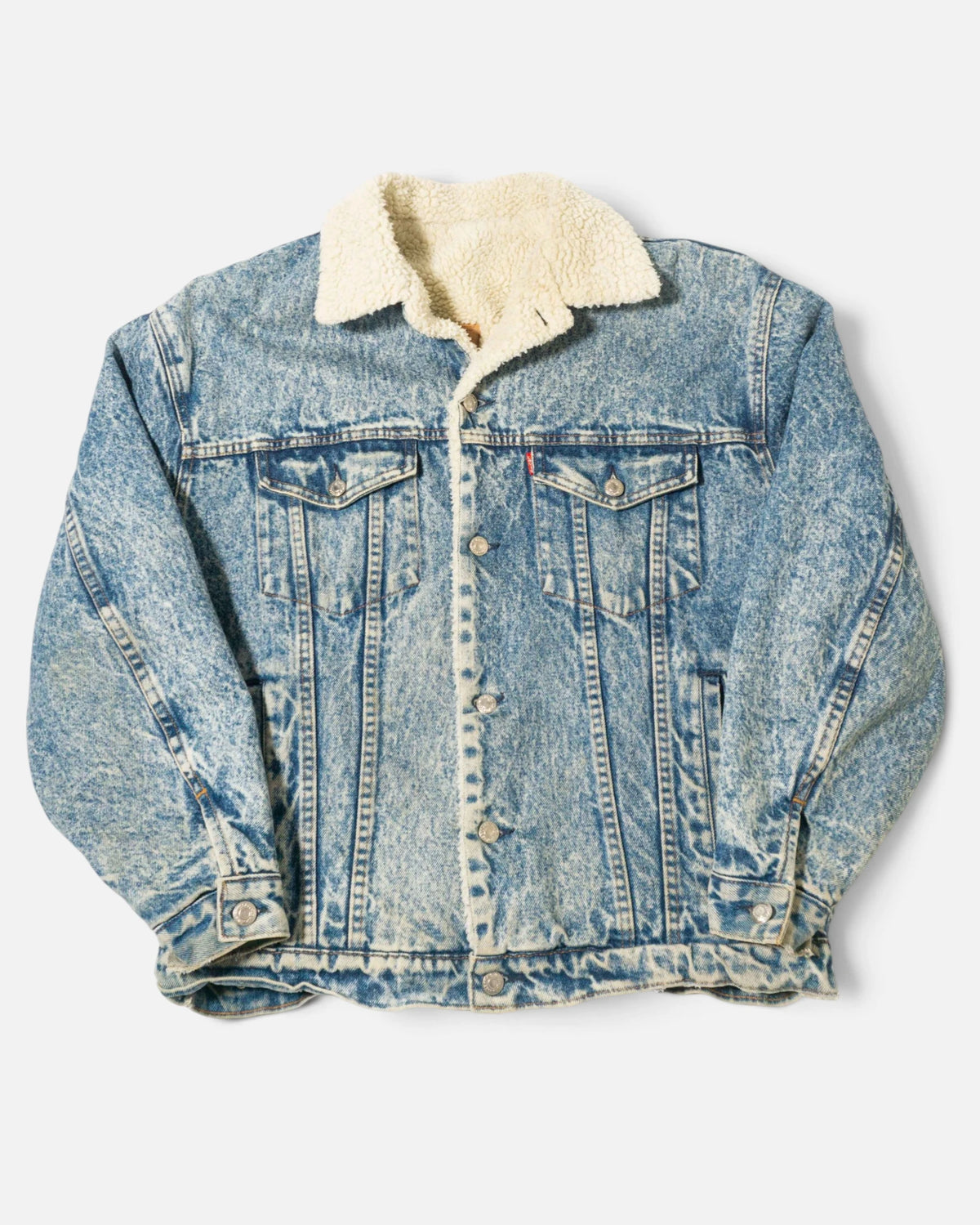 Chaqueta Vaquera Levi's Acid Wash con Borrego Vintage — Talla M