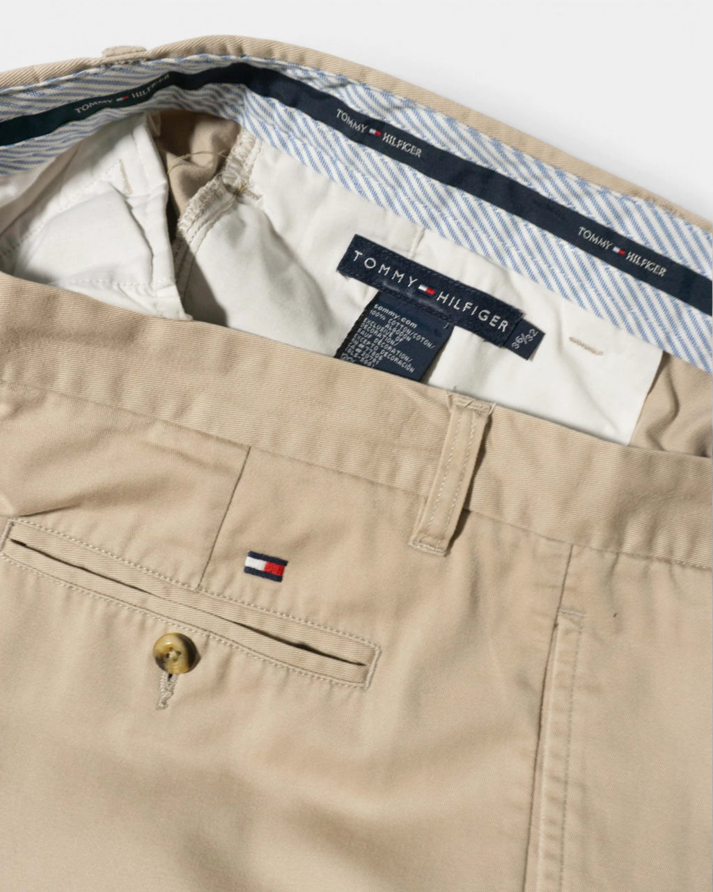 Pantalón Tommy Hilfiger Chino Beige Vintage — Talla W36