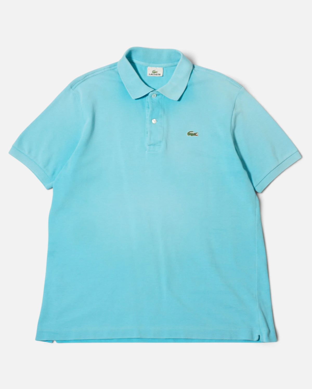 Polo Lacoste Azul Celeste Vintage — Talla S