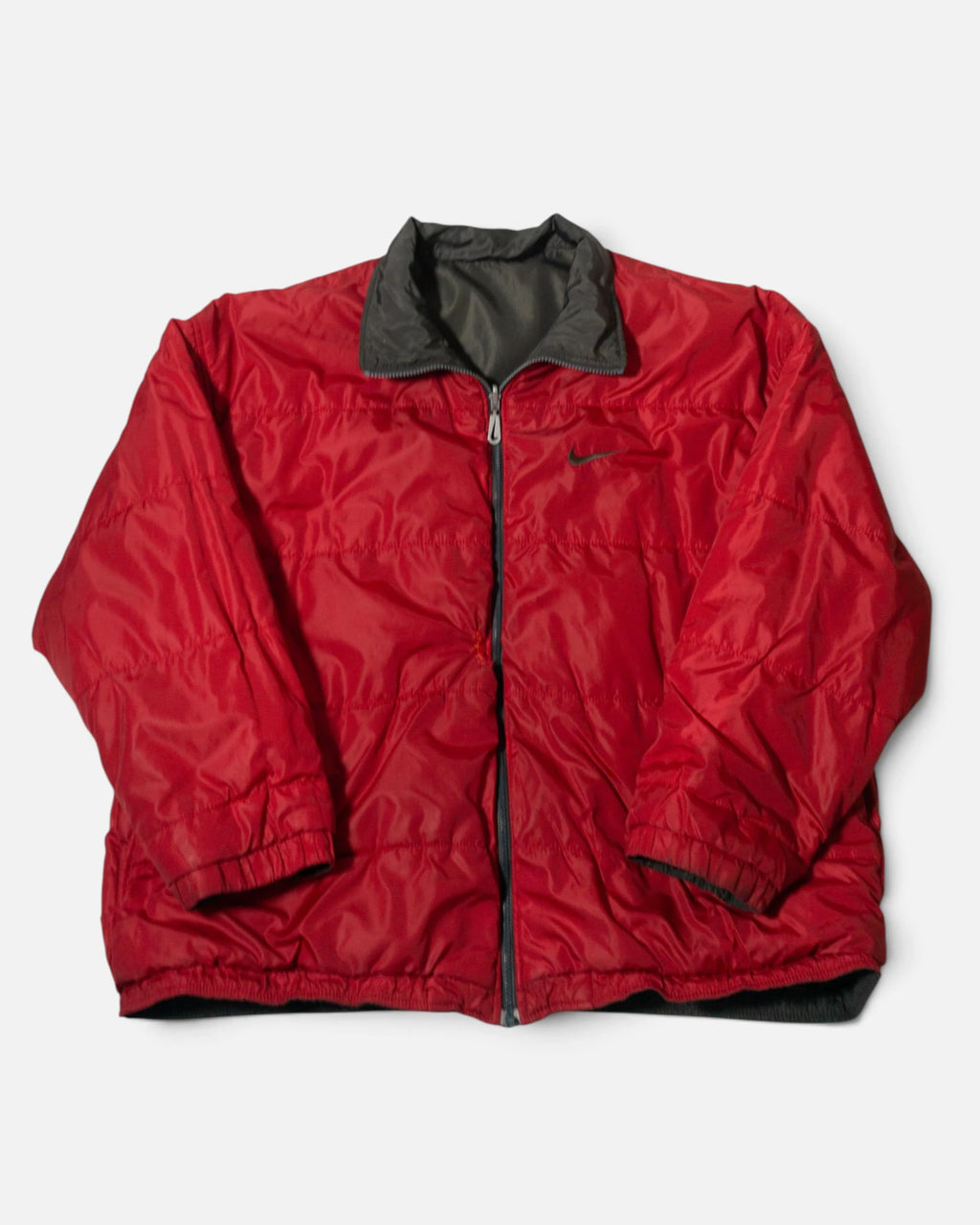 Chaqueta Nike Reversible Negra y Roja Vintage 90s — Talla L