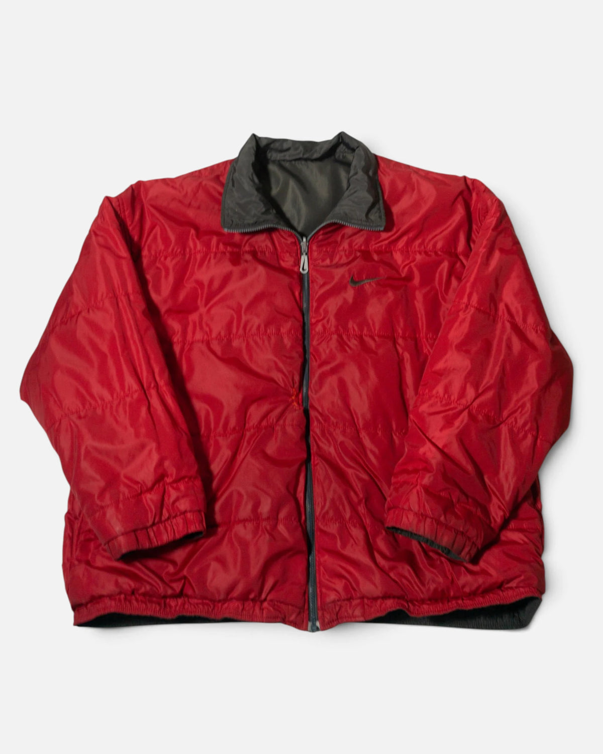 Chaqueta Nike Reversible Negra y Roja Vintage 90s — Talla L