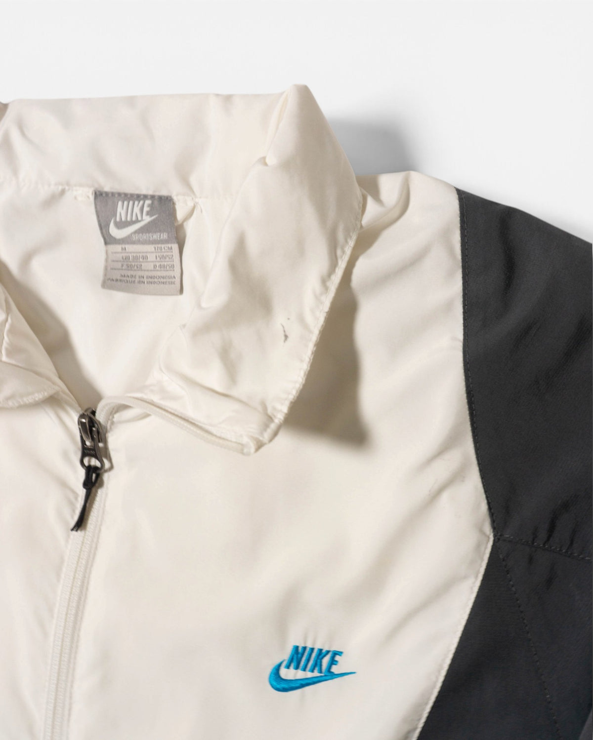 Chaqueta de chándal Nike Vintage 00s blanca/gris — Talla M