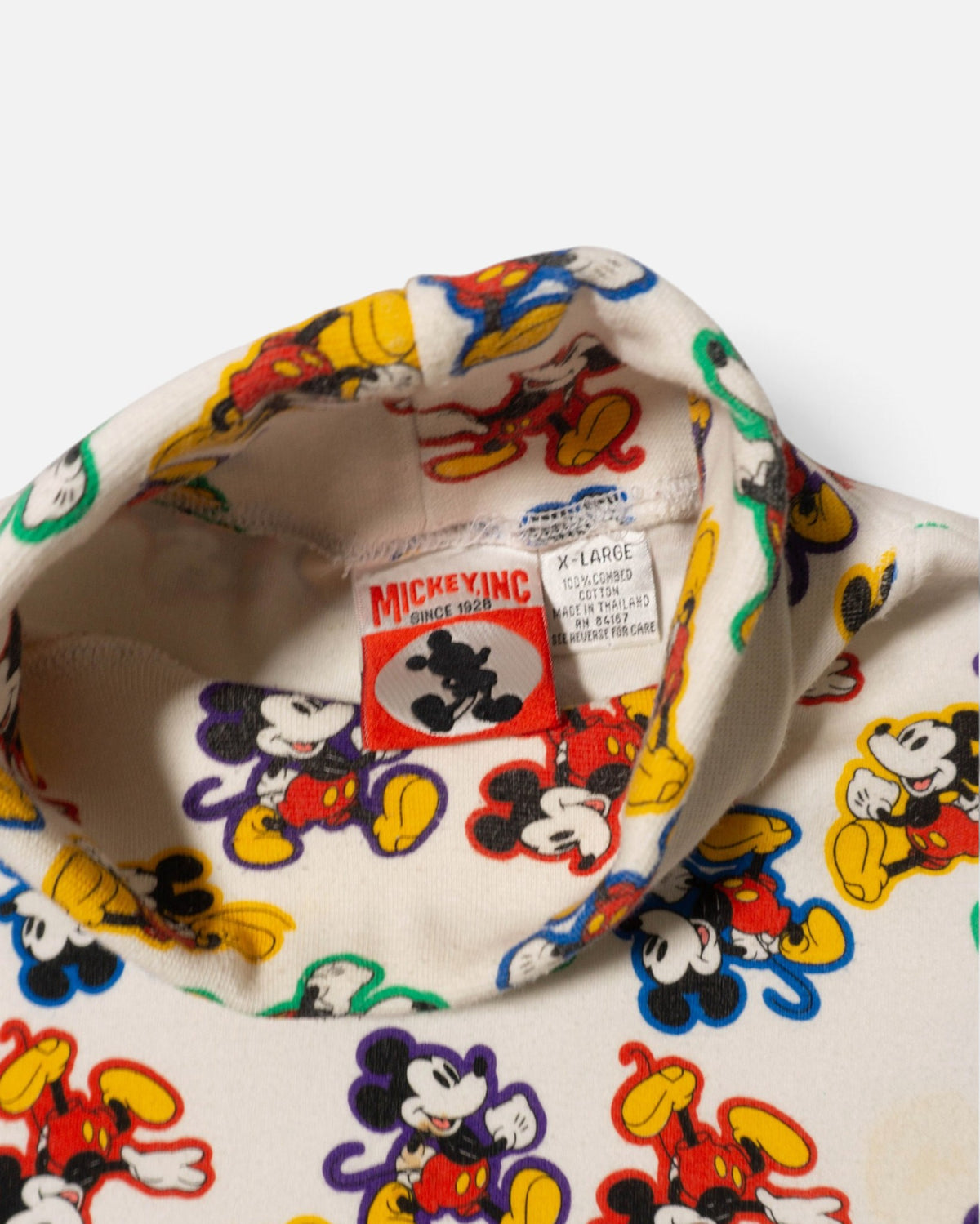 Jersey Cuello Alto Mickey Vintage 90s Mujer — Talla XL