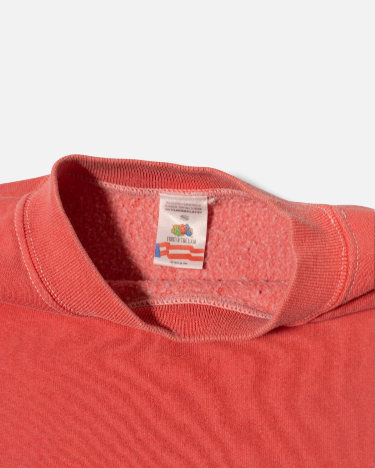 Sudadera Fruit of the Loom Coral Vintage 90s — Talla S