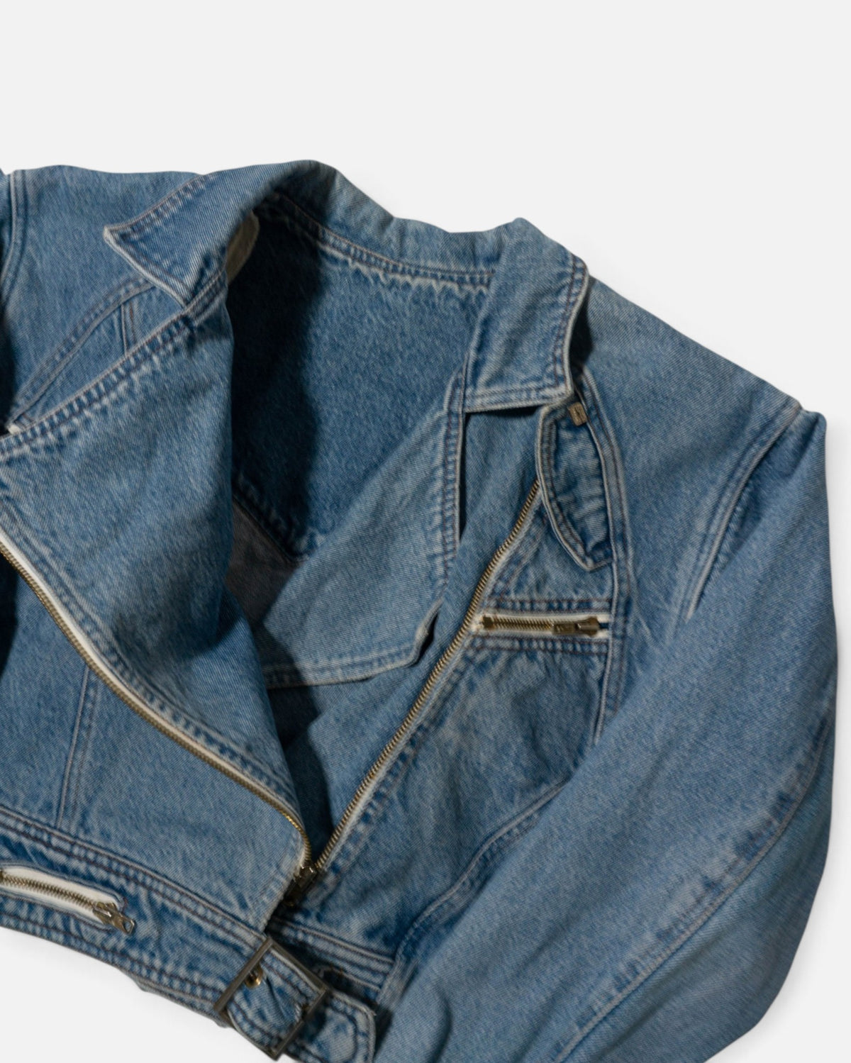 Chaqueta Vaquera Motera Vintage 80s Mujer — Talla M