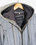 Chaqueta Armani Jeans Y2K con Capucha Gris Mujer — Talla L
