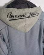 Chaqueta Armani Jeans Y2K con Capucha Gris Mujer — Talla L