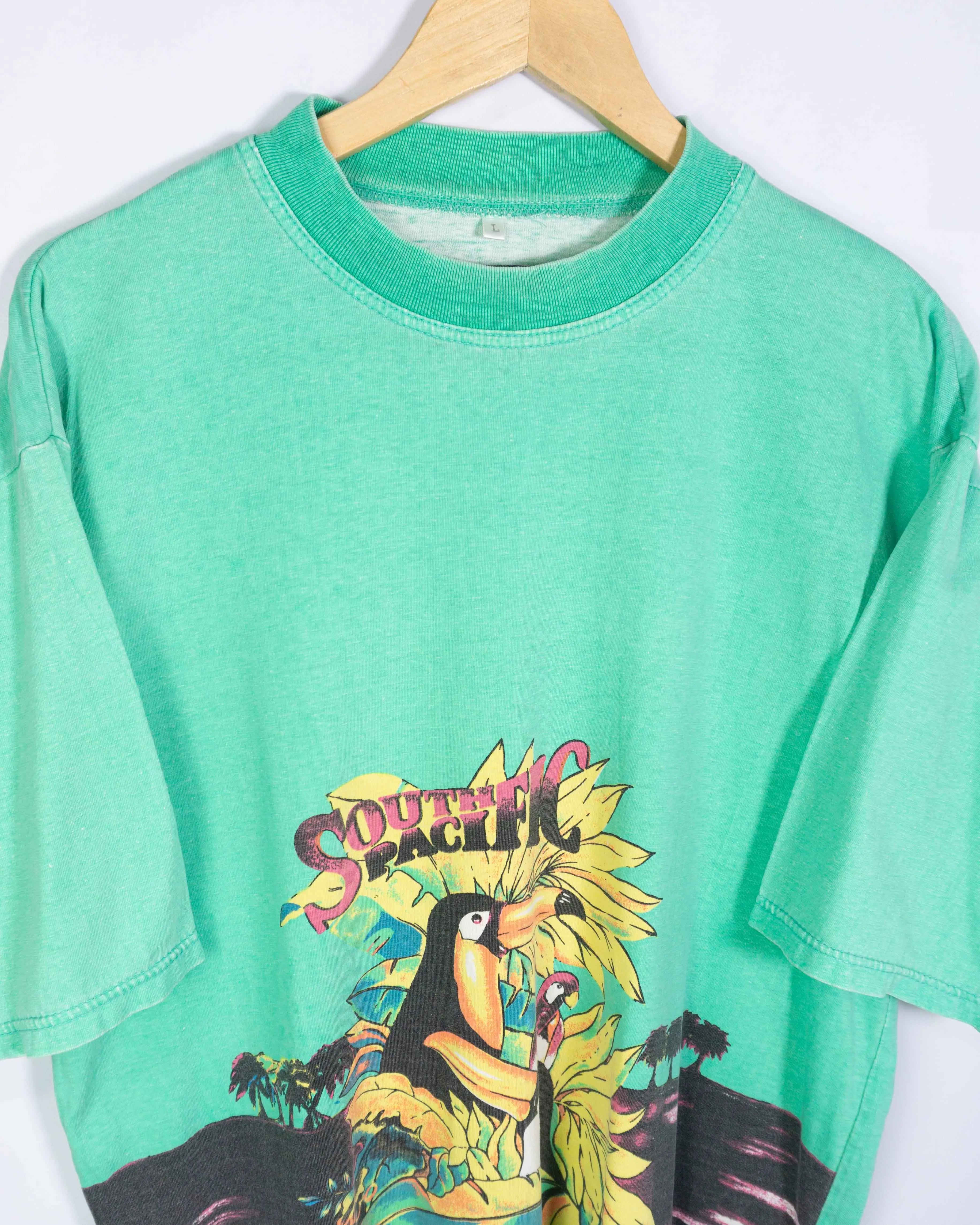Camiseta estampada vintage 90s verde L