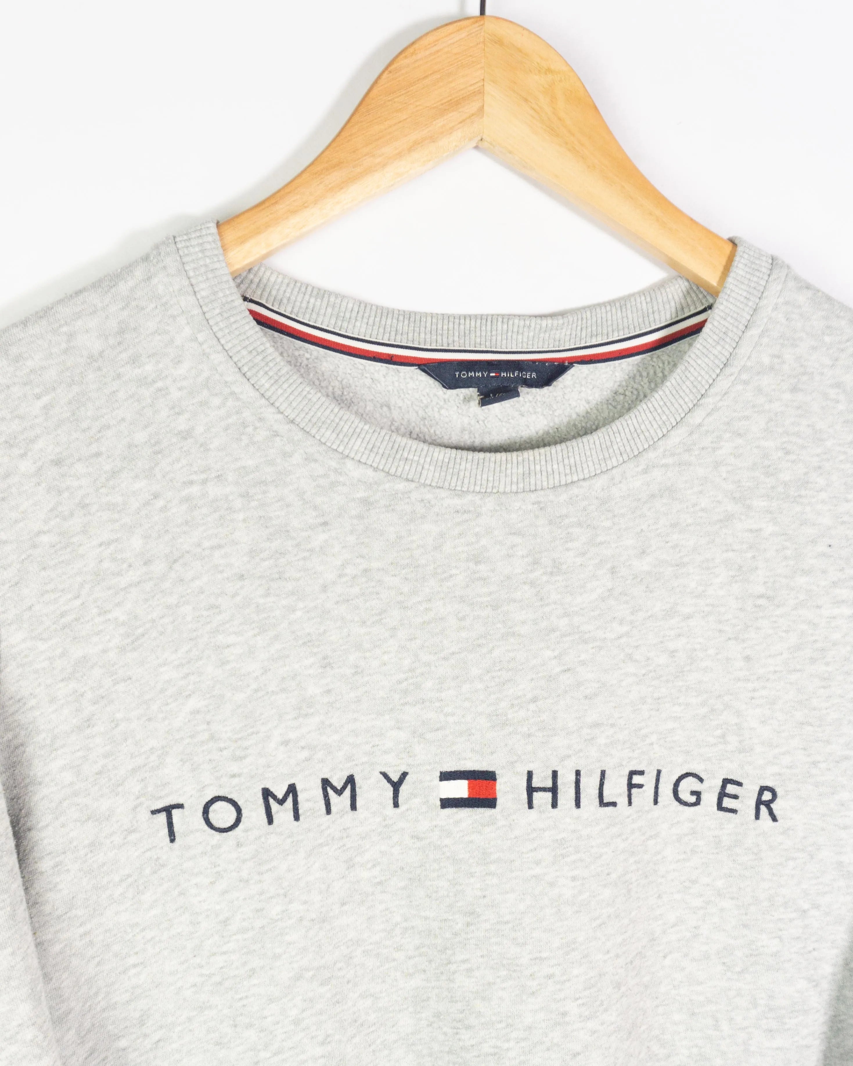 Sudadera bordado Tommy Hilfiger gris S
