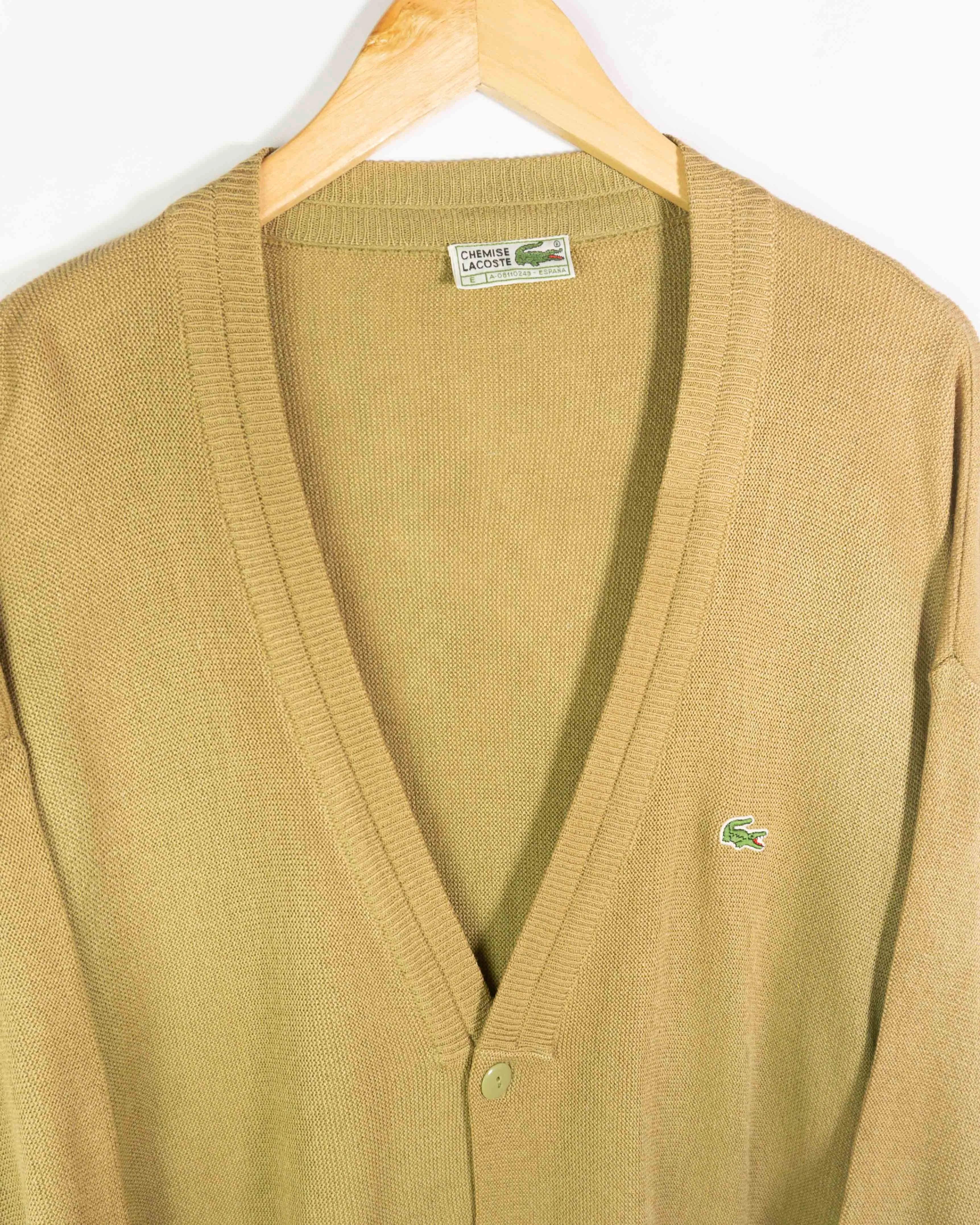 Cárdigan Lacoste vintage 90s marrón XXL