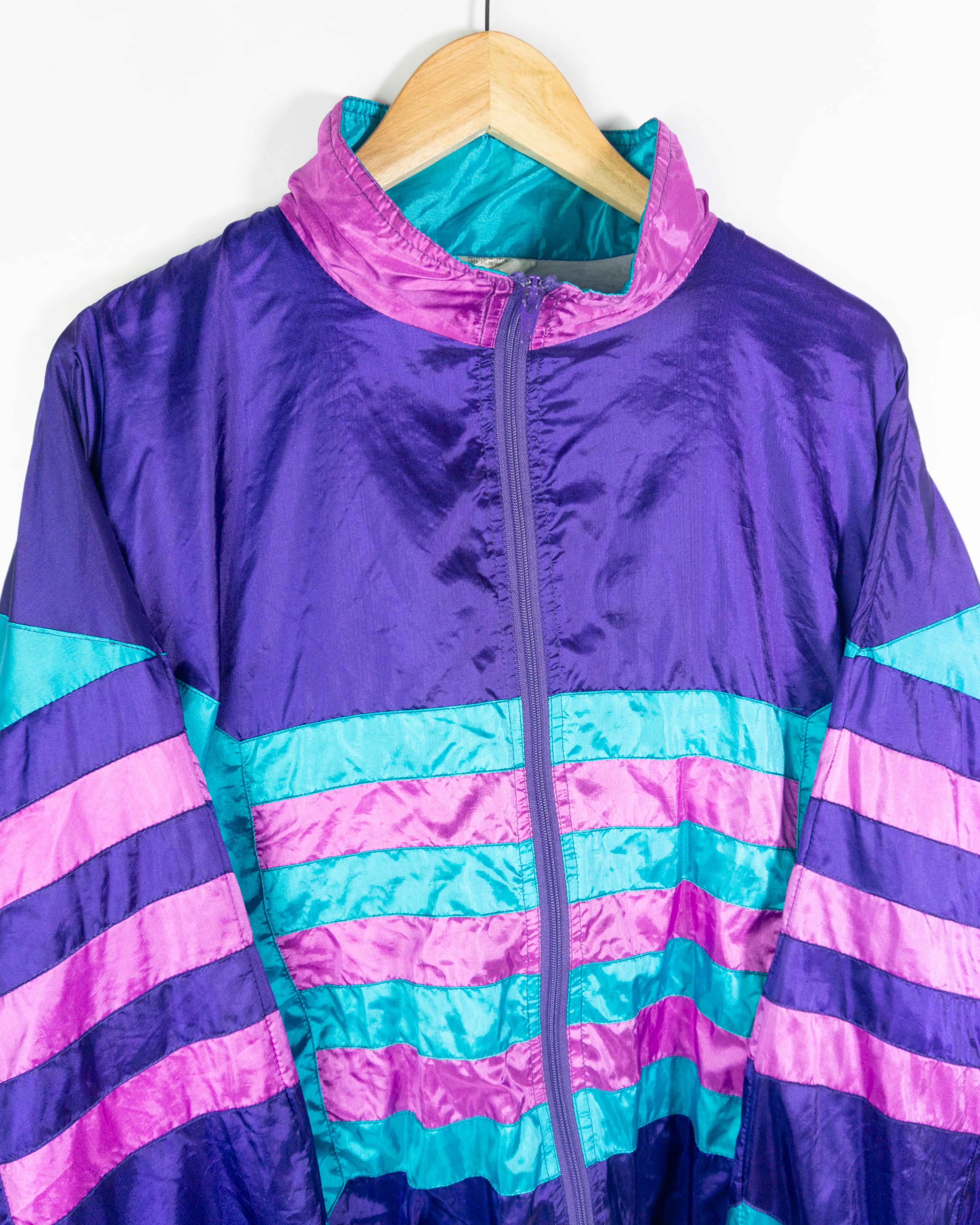 Chaqueta crazy vintage 90s verde/morado L