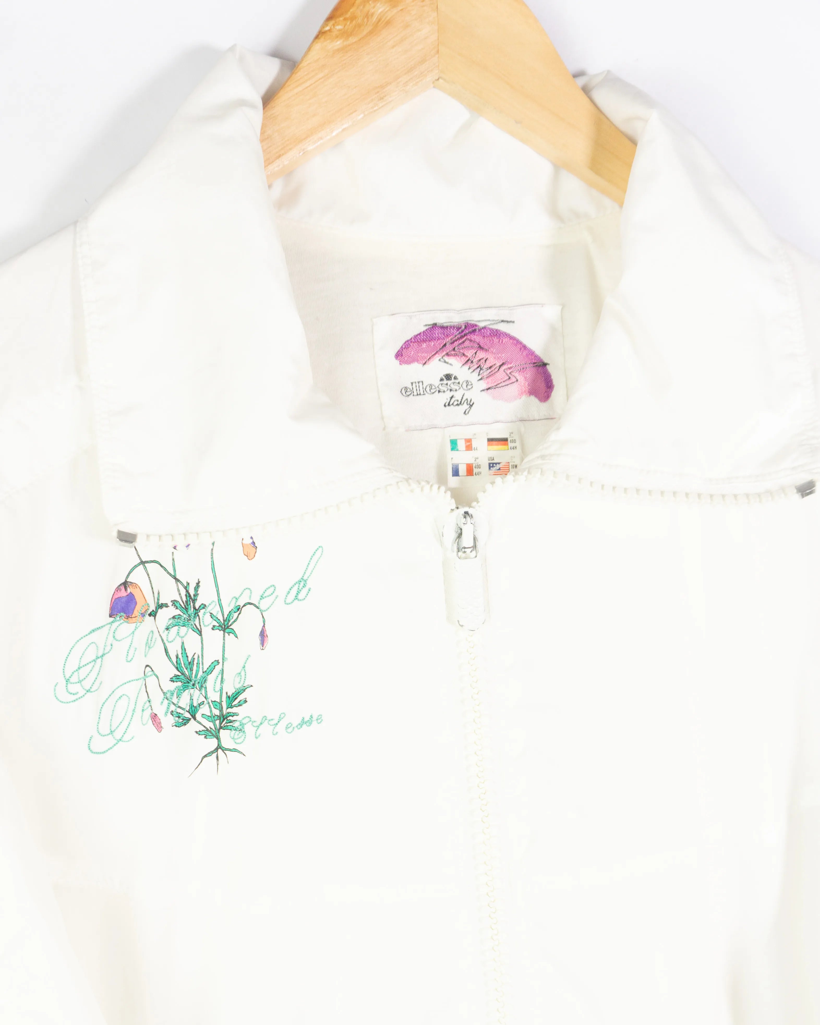 Chaqueta deportiva Ellesse vintage 90s blanca M oversize