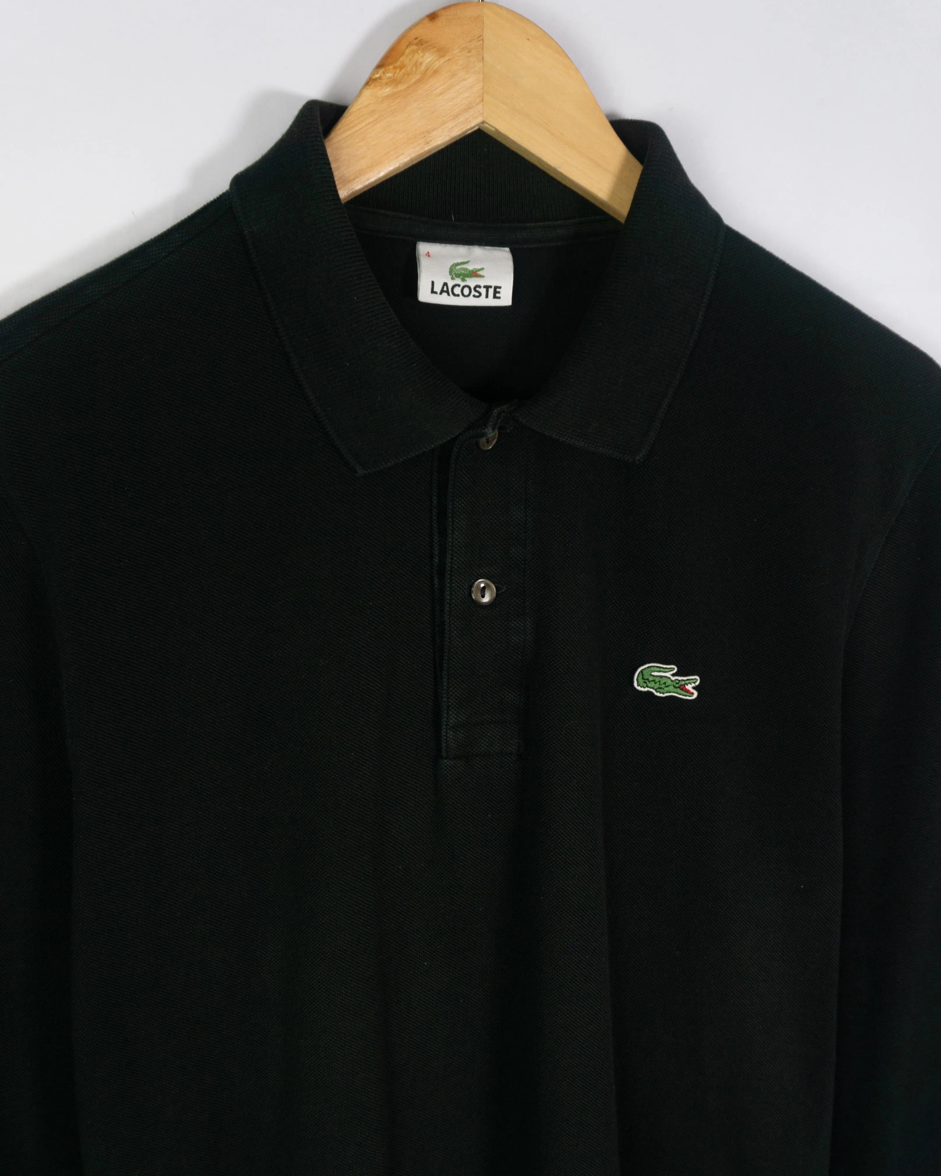 Polo manga larga Lacoste vintage 00s negro S
