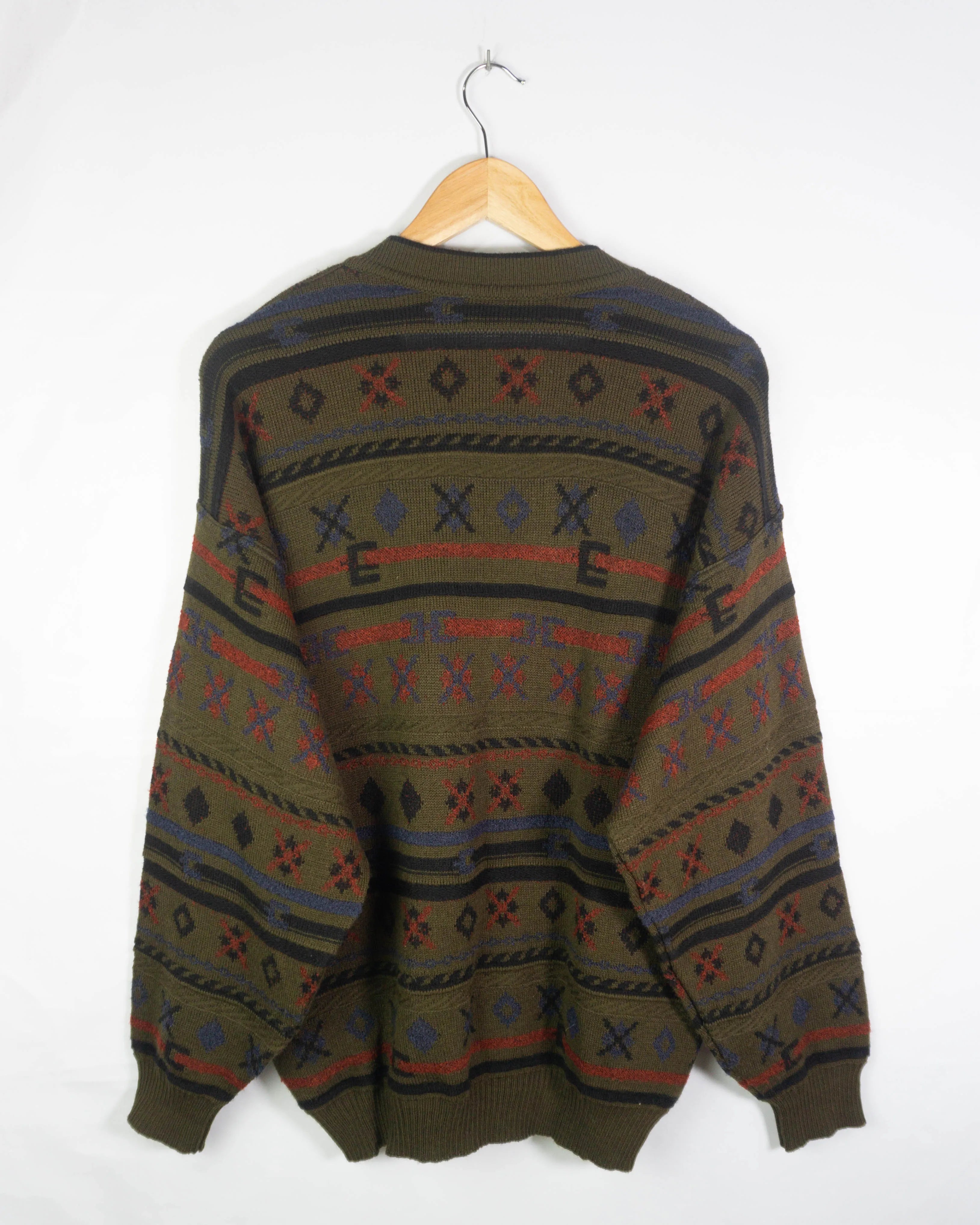 Cárdigan étnico vintage 90s L