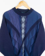 Jersey étnico vintage 90s azul L