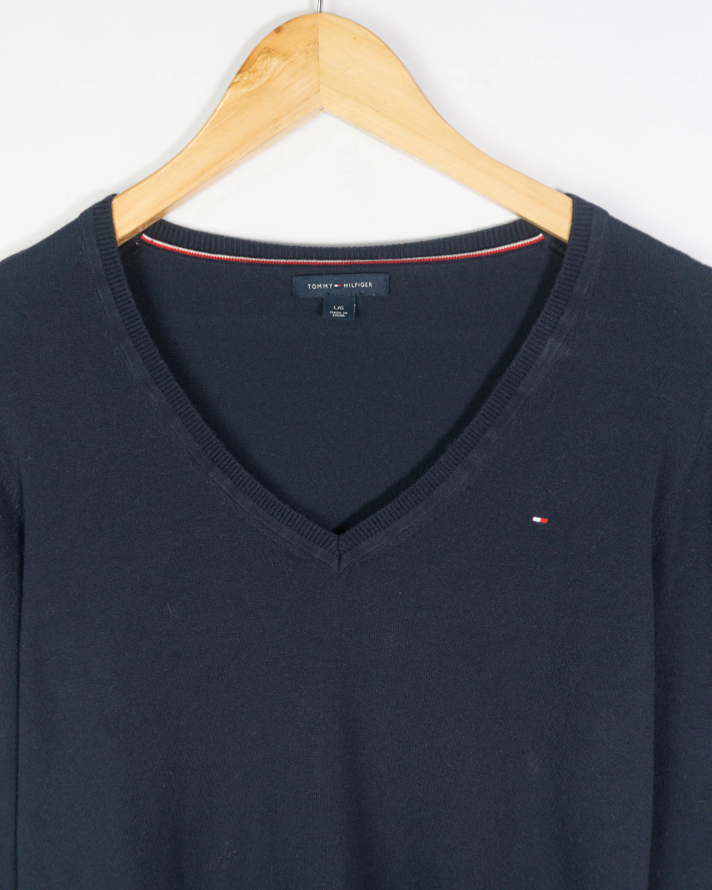 Jersey cuello pico mujer Tommy Hilfiger azul marino L