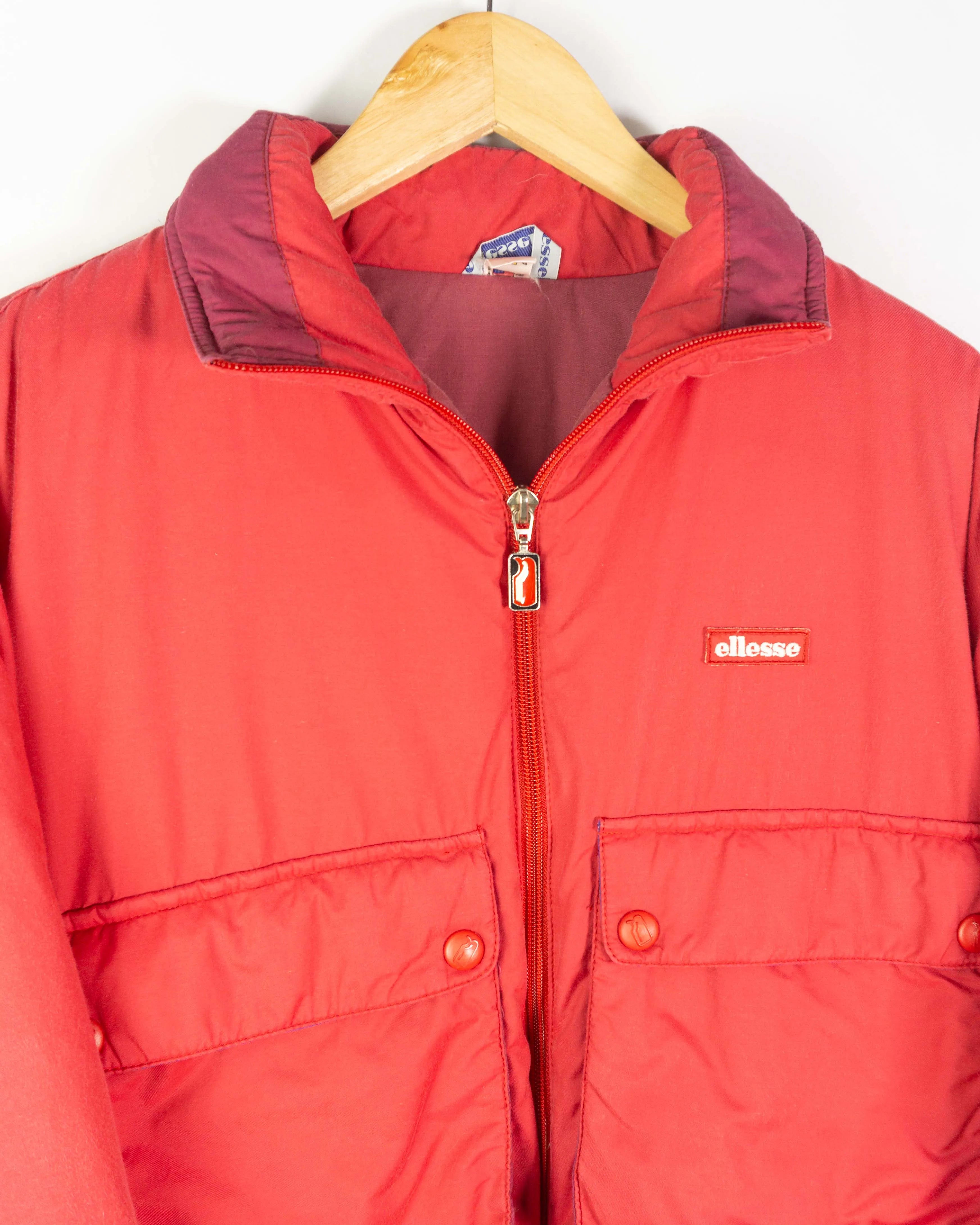 Abrigo acolchado Ellesse vintage 90s rojo S
