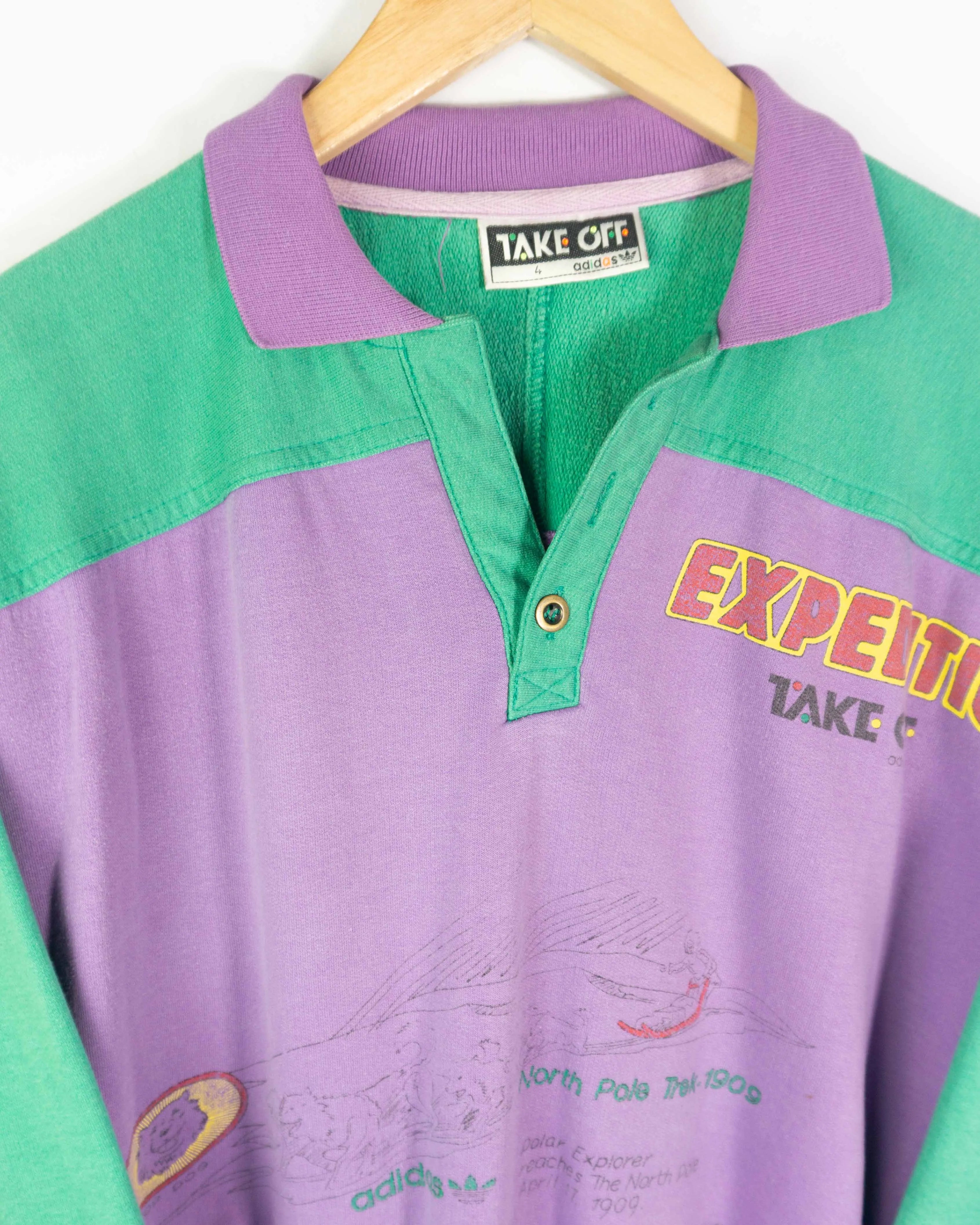 Sudadera Adidas Take Off vintage 90s verde/morado M