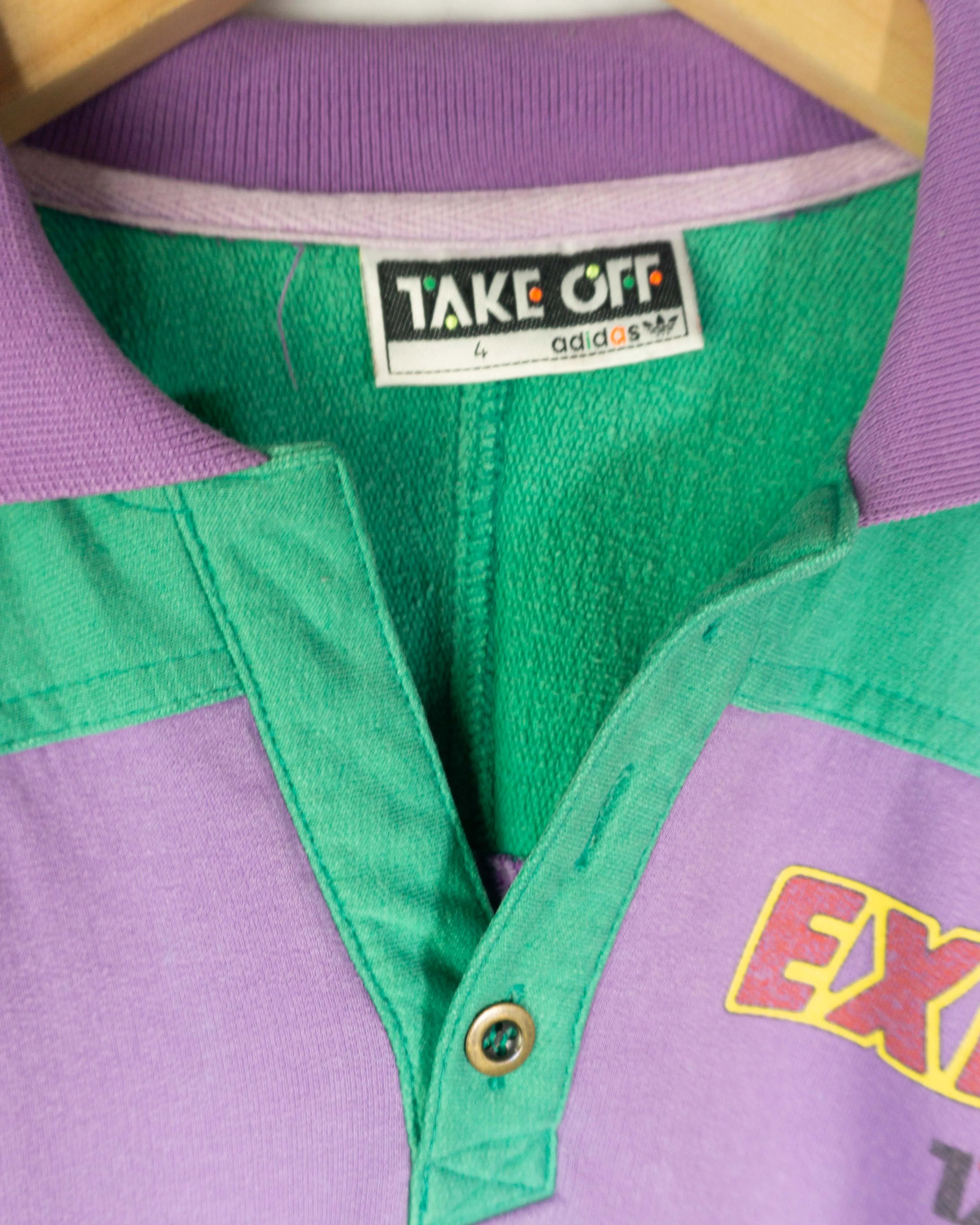 Sudadera Adidas Take Off vintage 90s verde/morado M