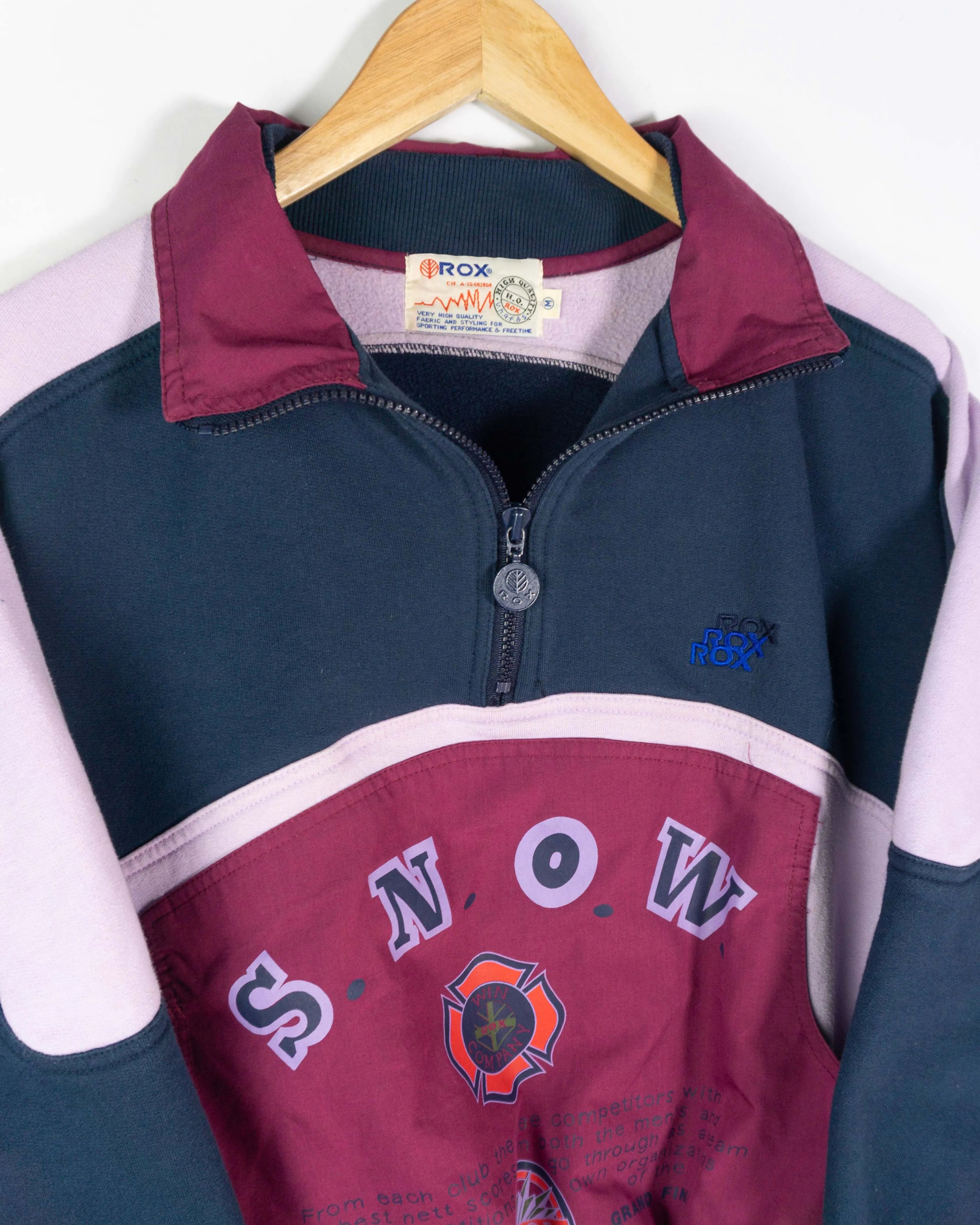Sudadera 1/4 zip Rox vintage 90s XS