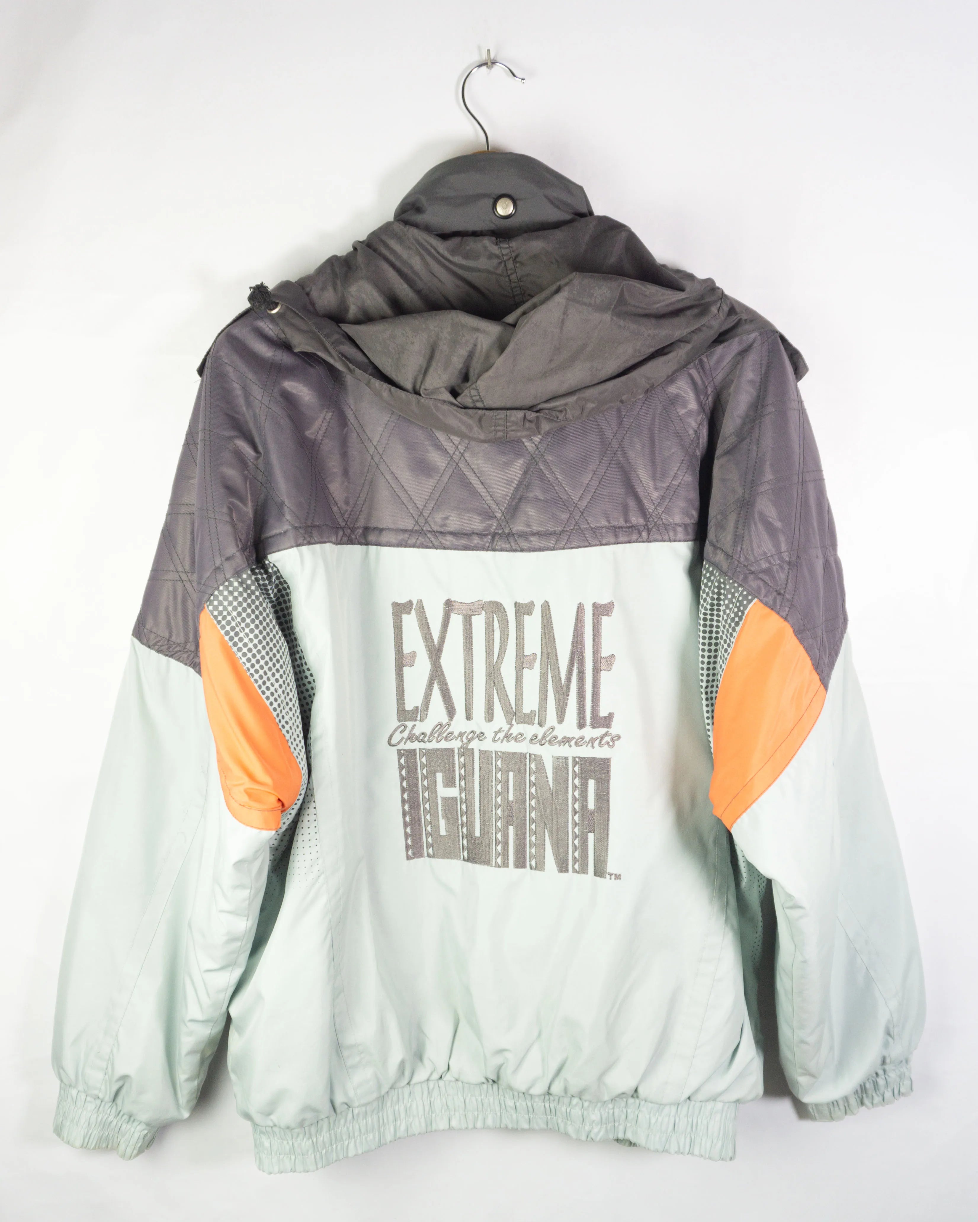 Abrigo acolchado Iguana Extreme vintage 90s gris L