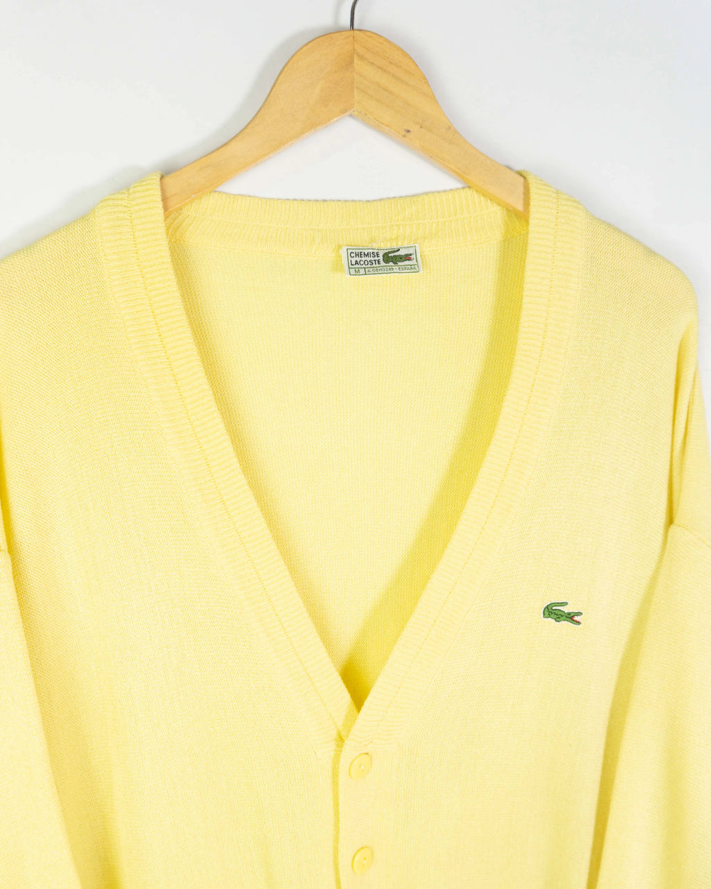 Cárdigan Lacoste vintage 90s amarillo M