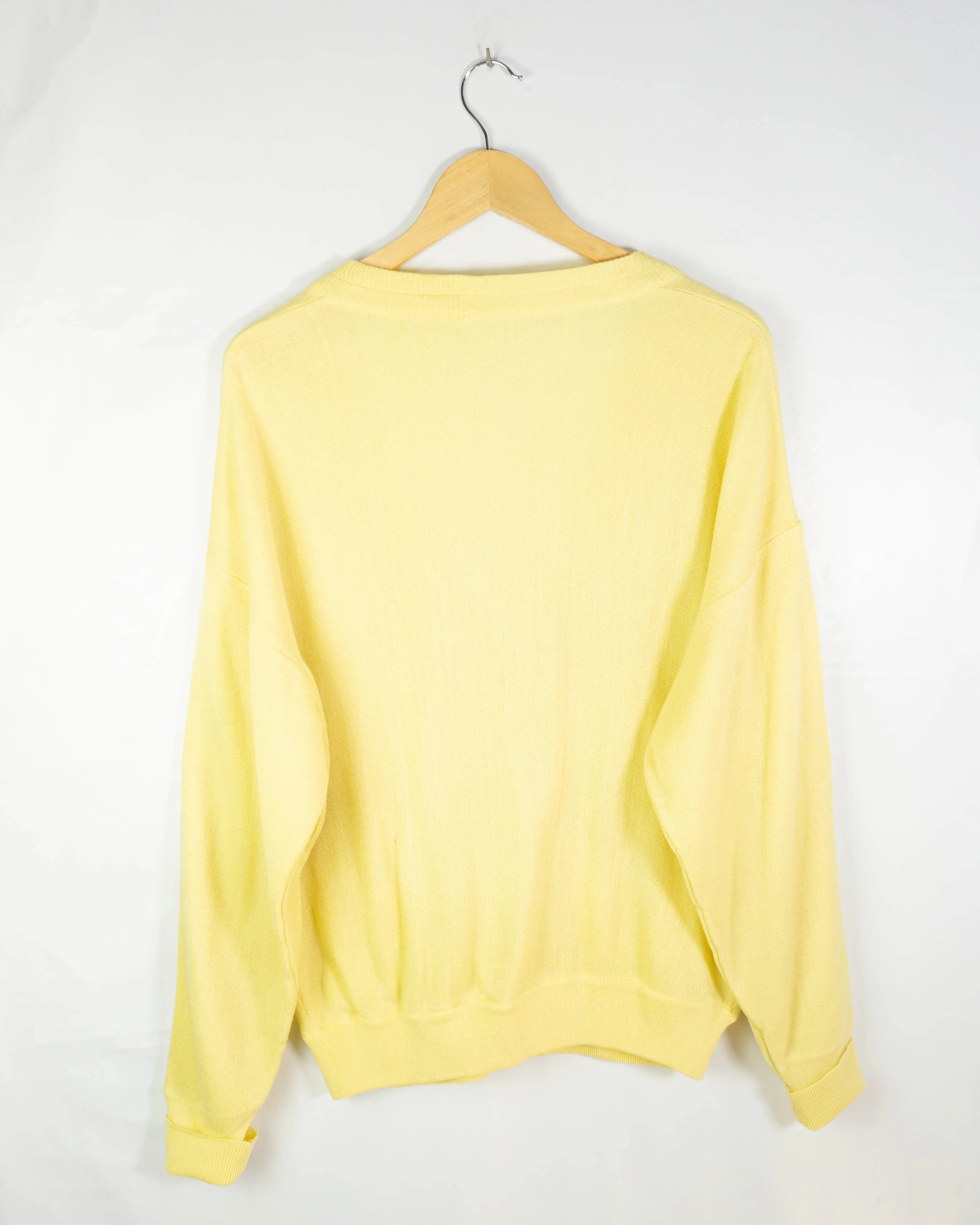 Cárdigan Lacoste vintage 90s amarillo M