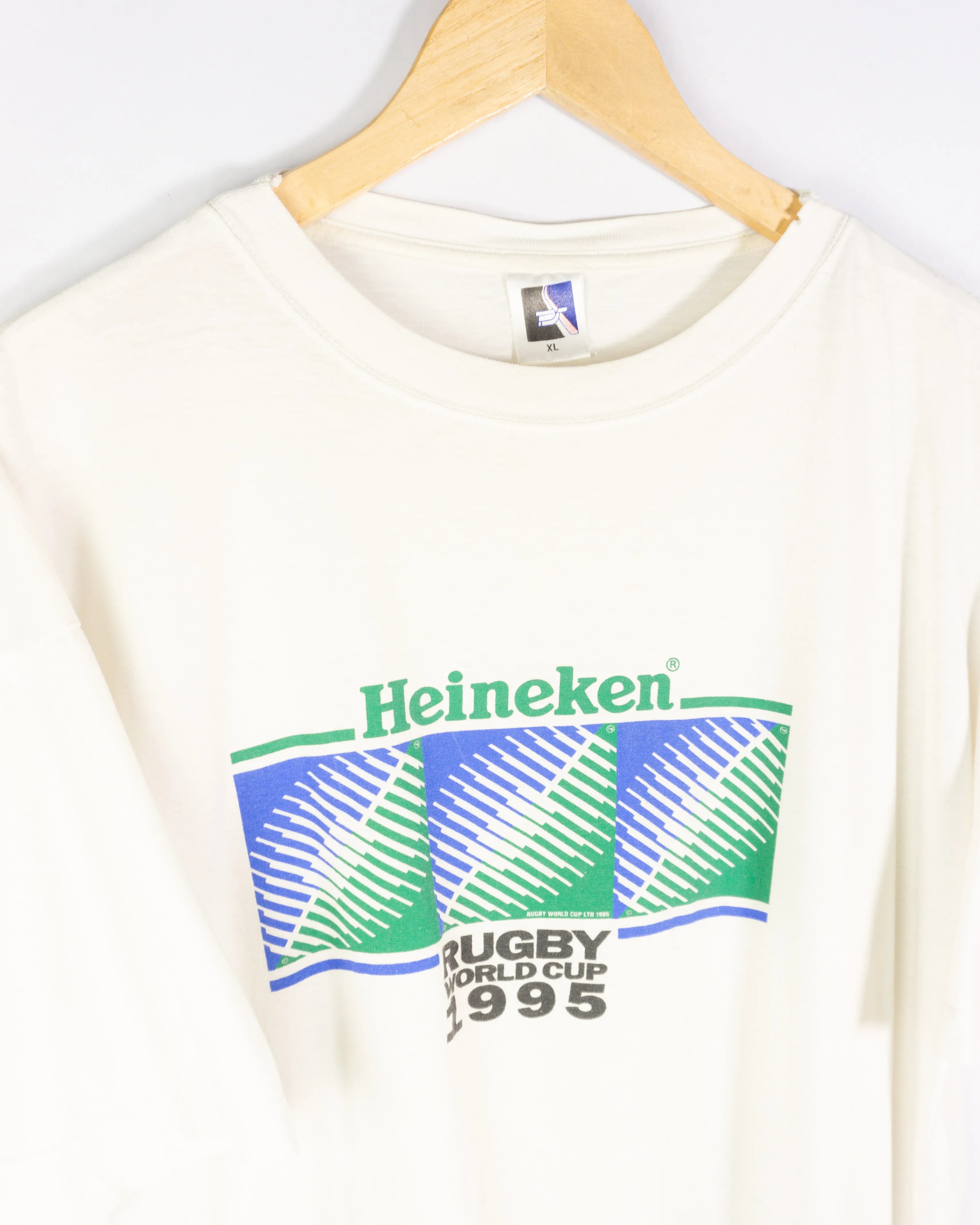 Camiseta Heinken rugby 1995 blanca XL