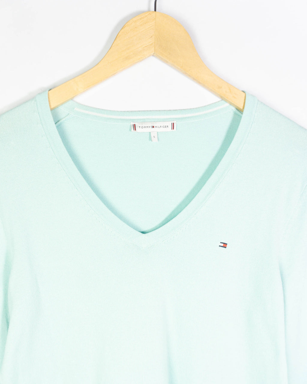 Jersey cuello pico mujer Tommy Hilfiger azul claro L