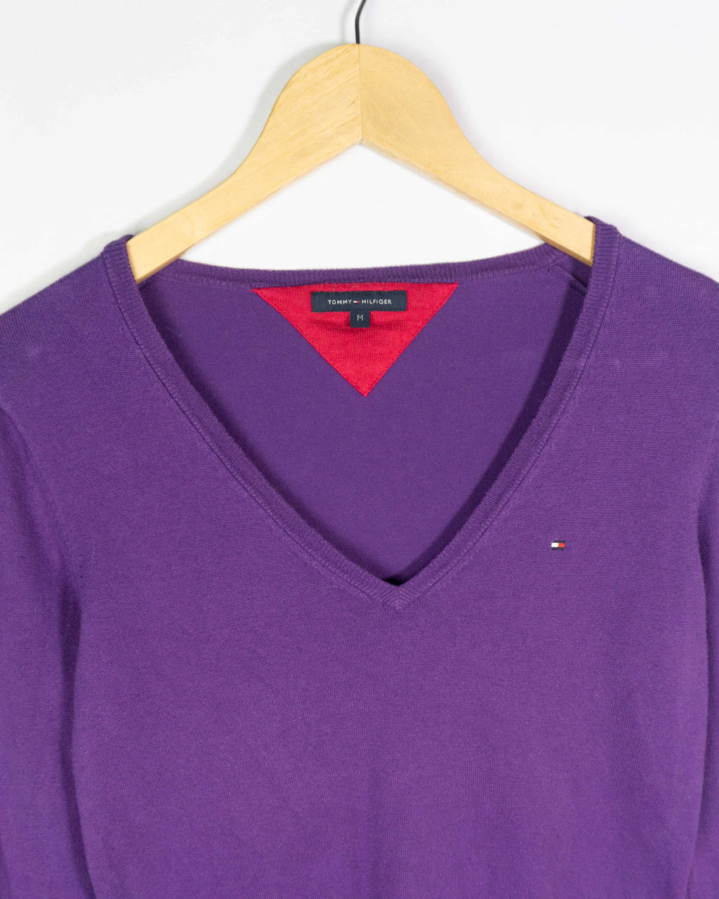Jersey cuello pico Tommy Hilfiger morado M