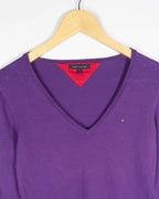 Jersey cuello pico Tommy Hilfiger morado M