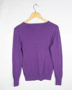 Jersey cuello pico Tommy Hilfiger morado M
