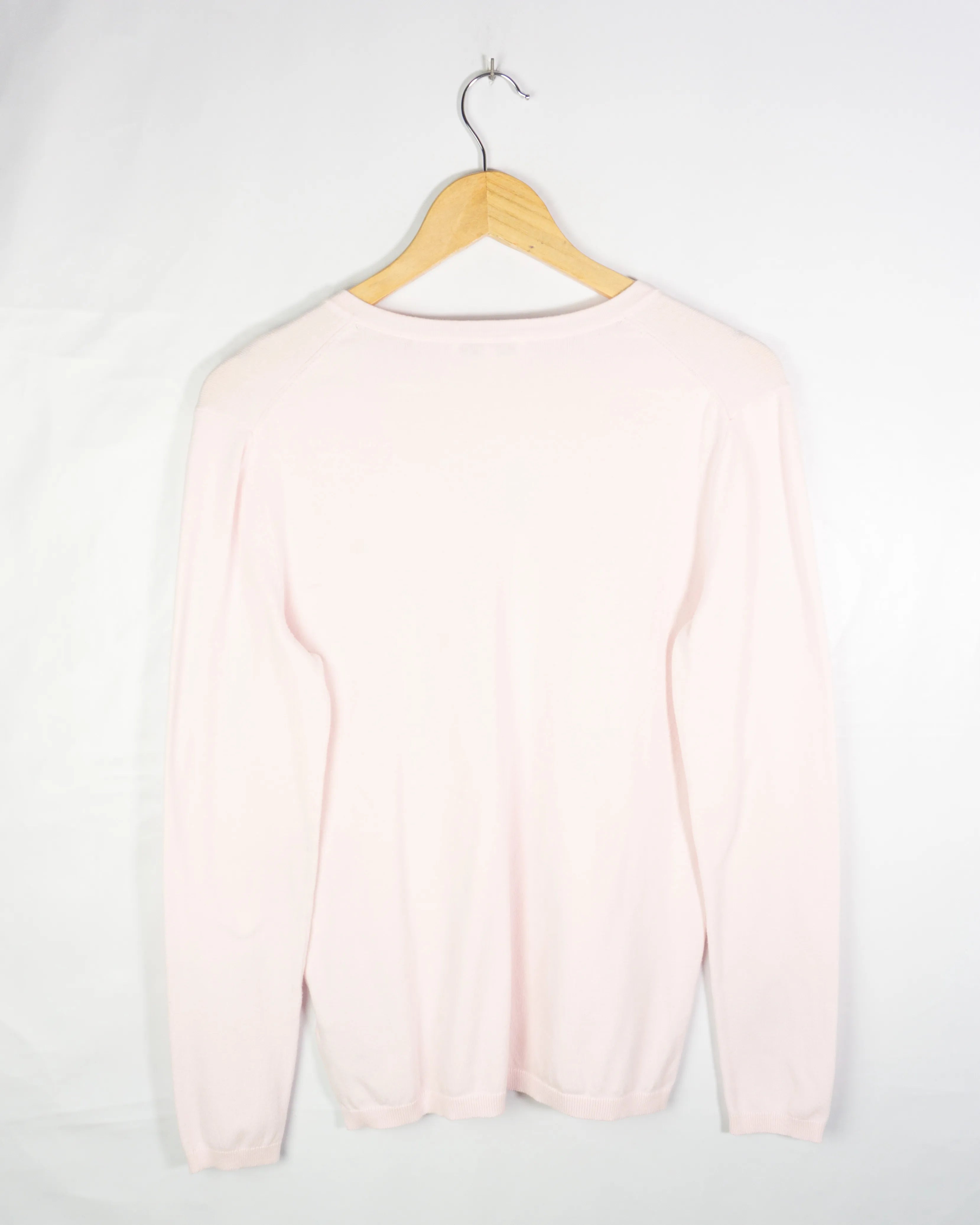 Jersey cuello de pico Tommy Hilfiger rosa claro L