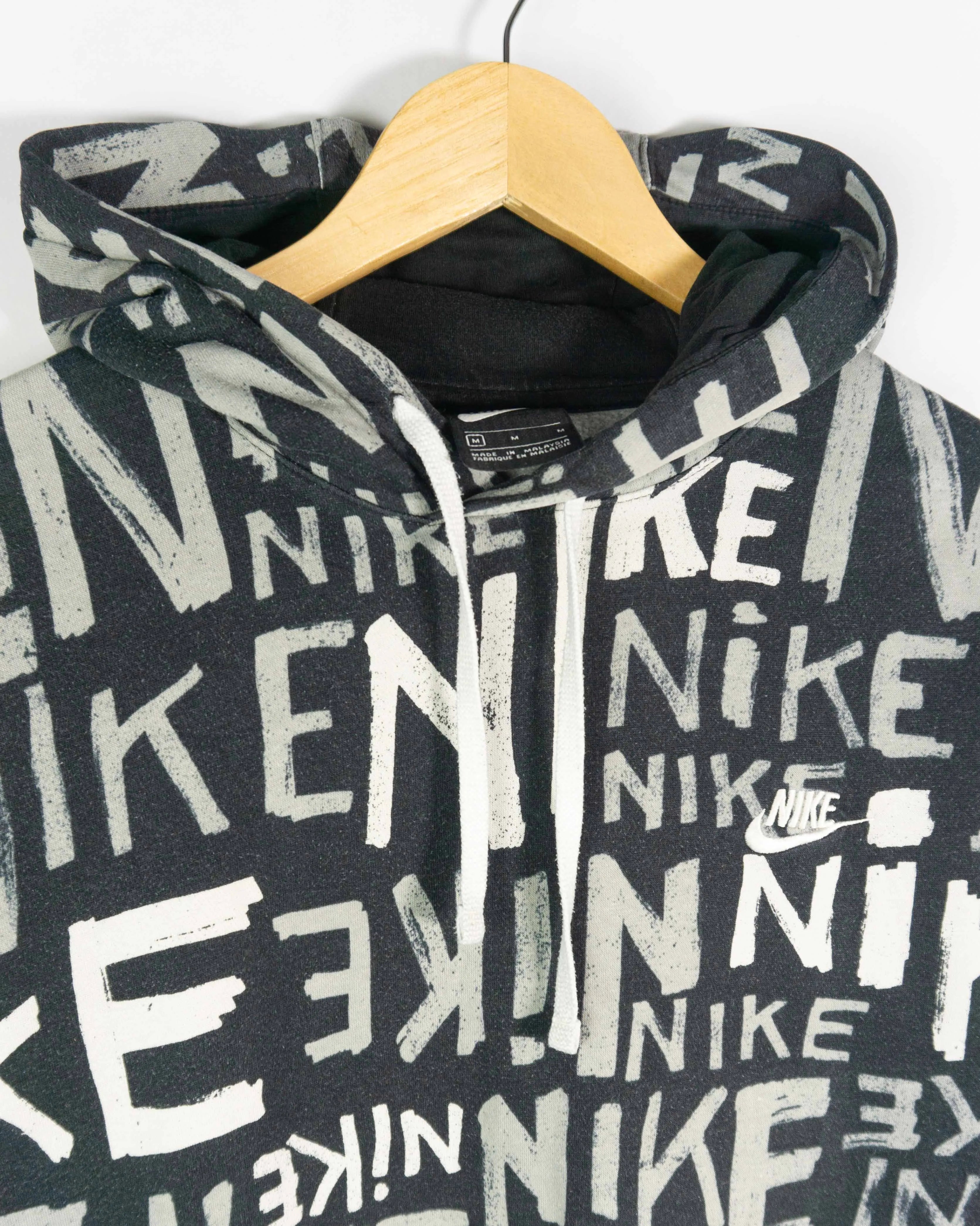 Sudadera con cremallera estampada Nike gris/negro M