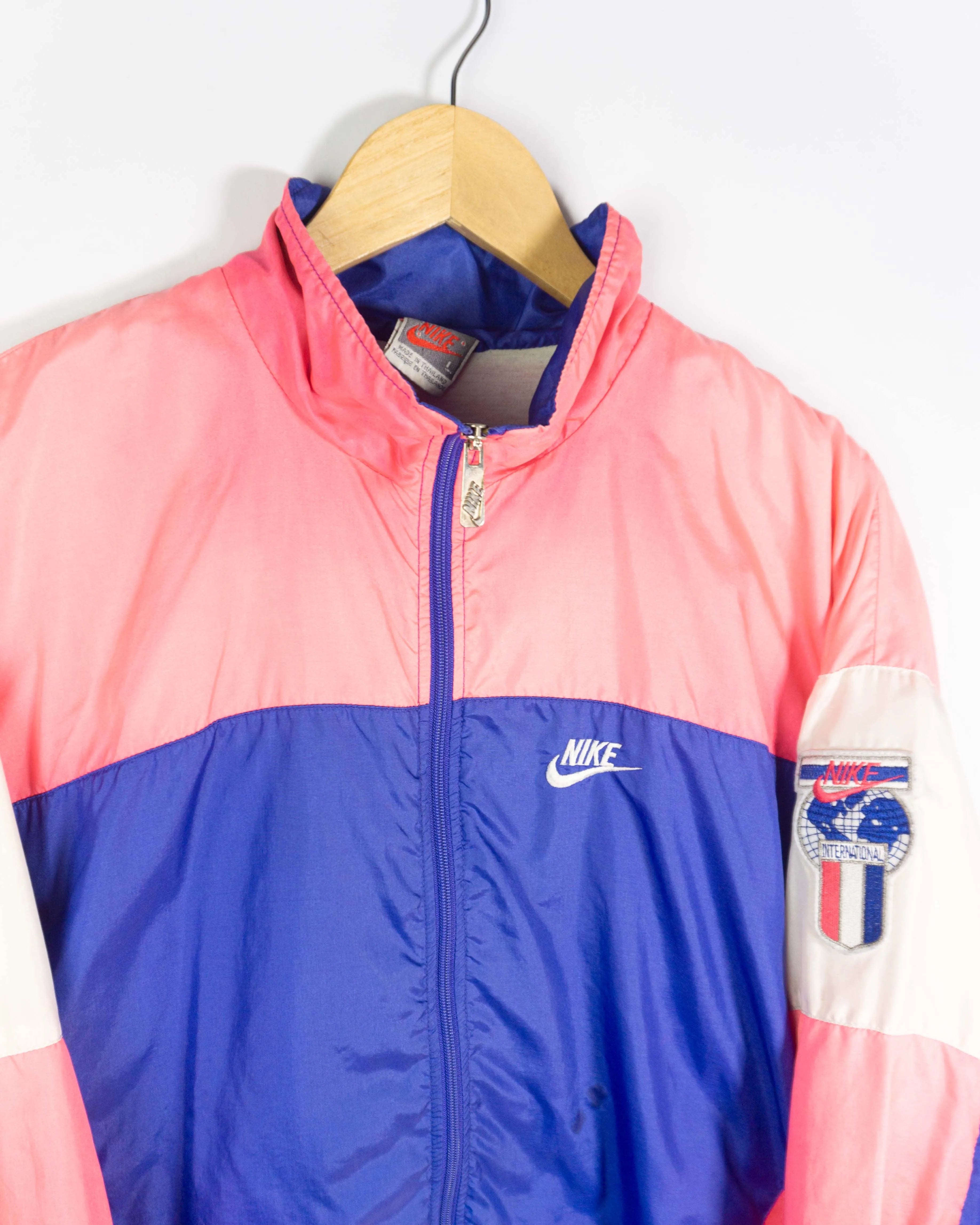 Chaqueta deportiva Nike vintage 80s morado/rosa L