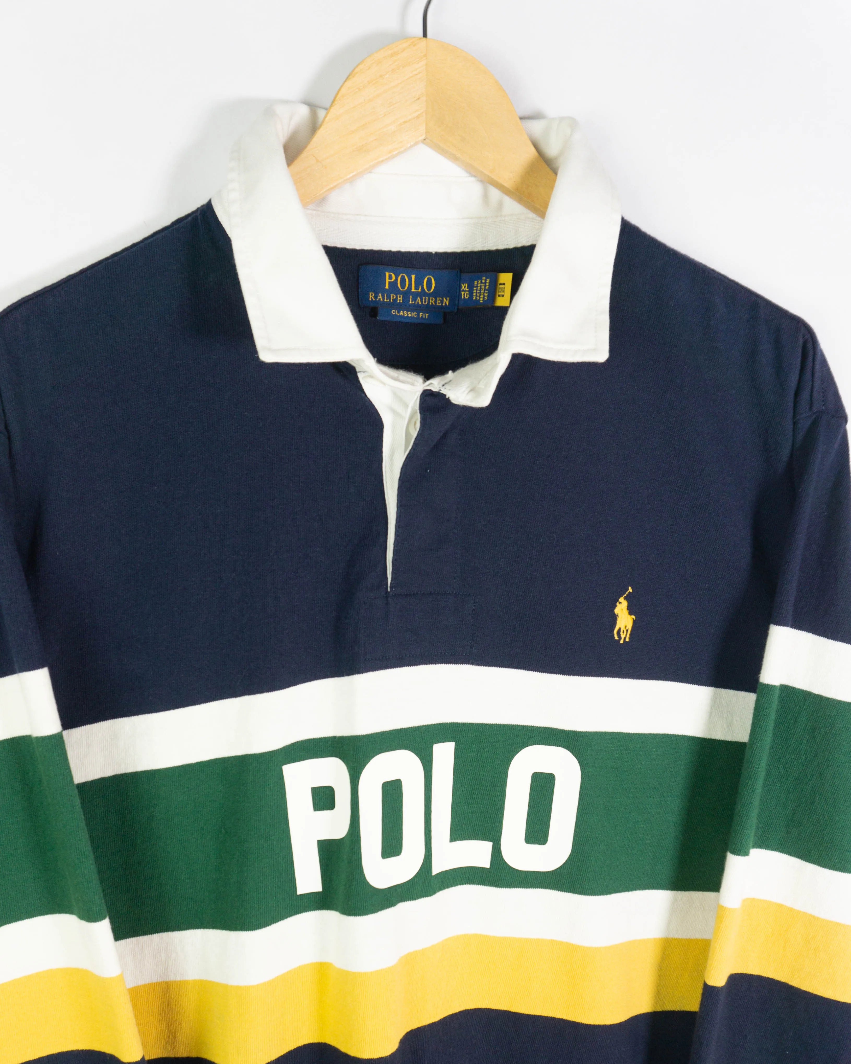 Polo manga larga Ralph Lauren de rayas XL