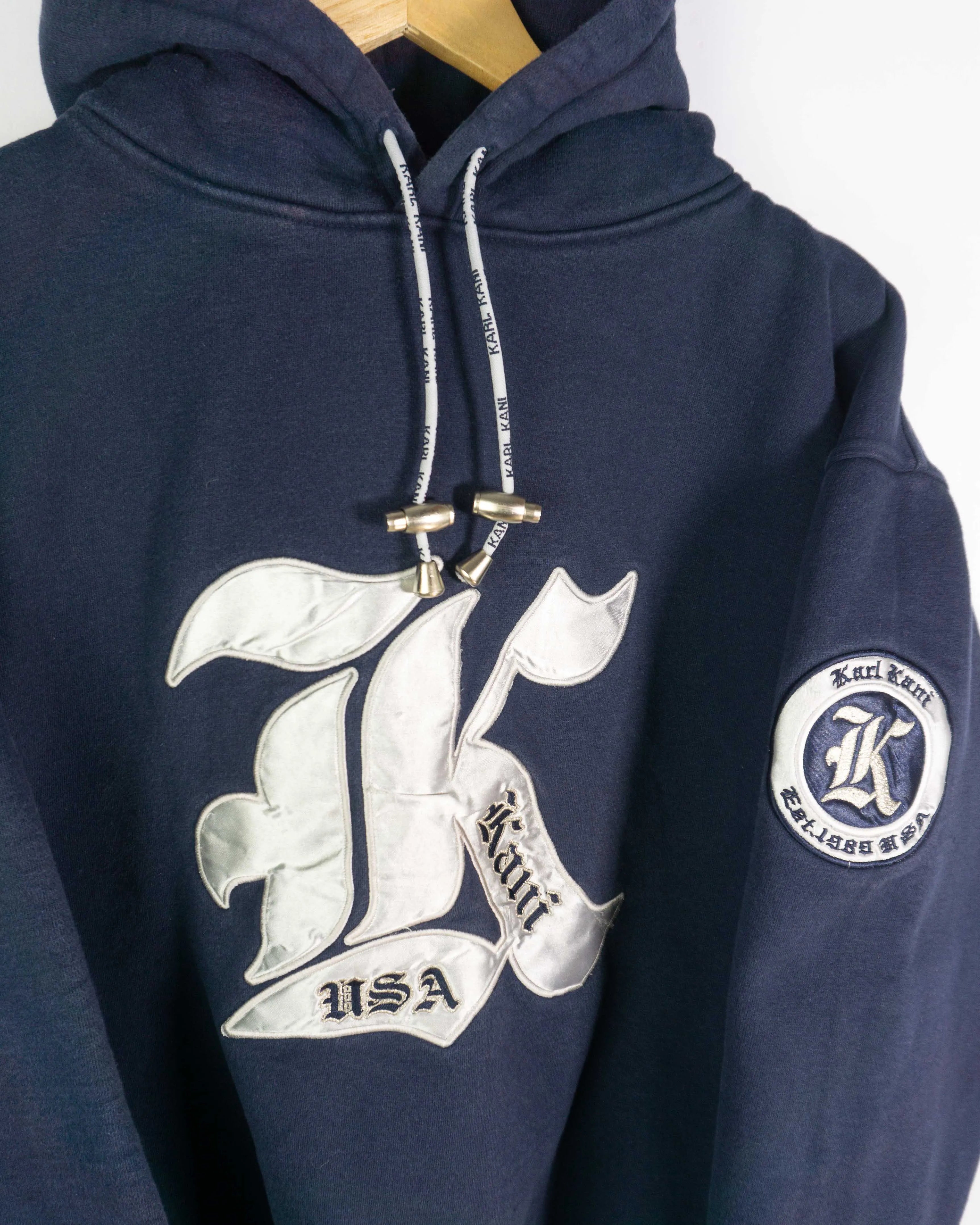 Sudadera gruesa Karl Kani vintage 90s azul marino L