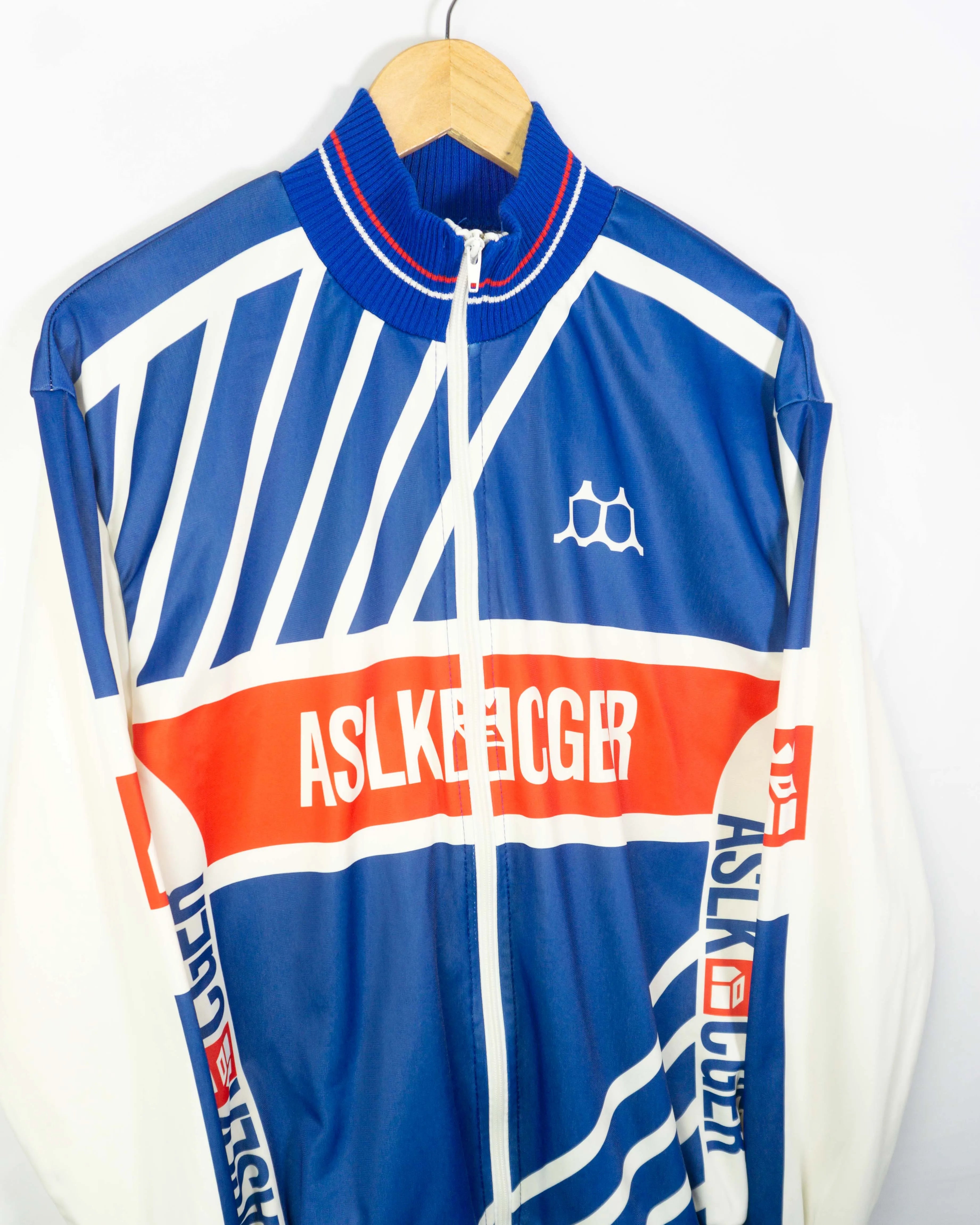 Chaqueta deportiva ciclista vintage 00s azul/blanco/rojo M