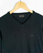 Jersey cuello pico Armani azul marino L