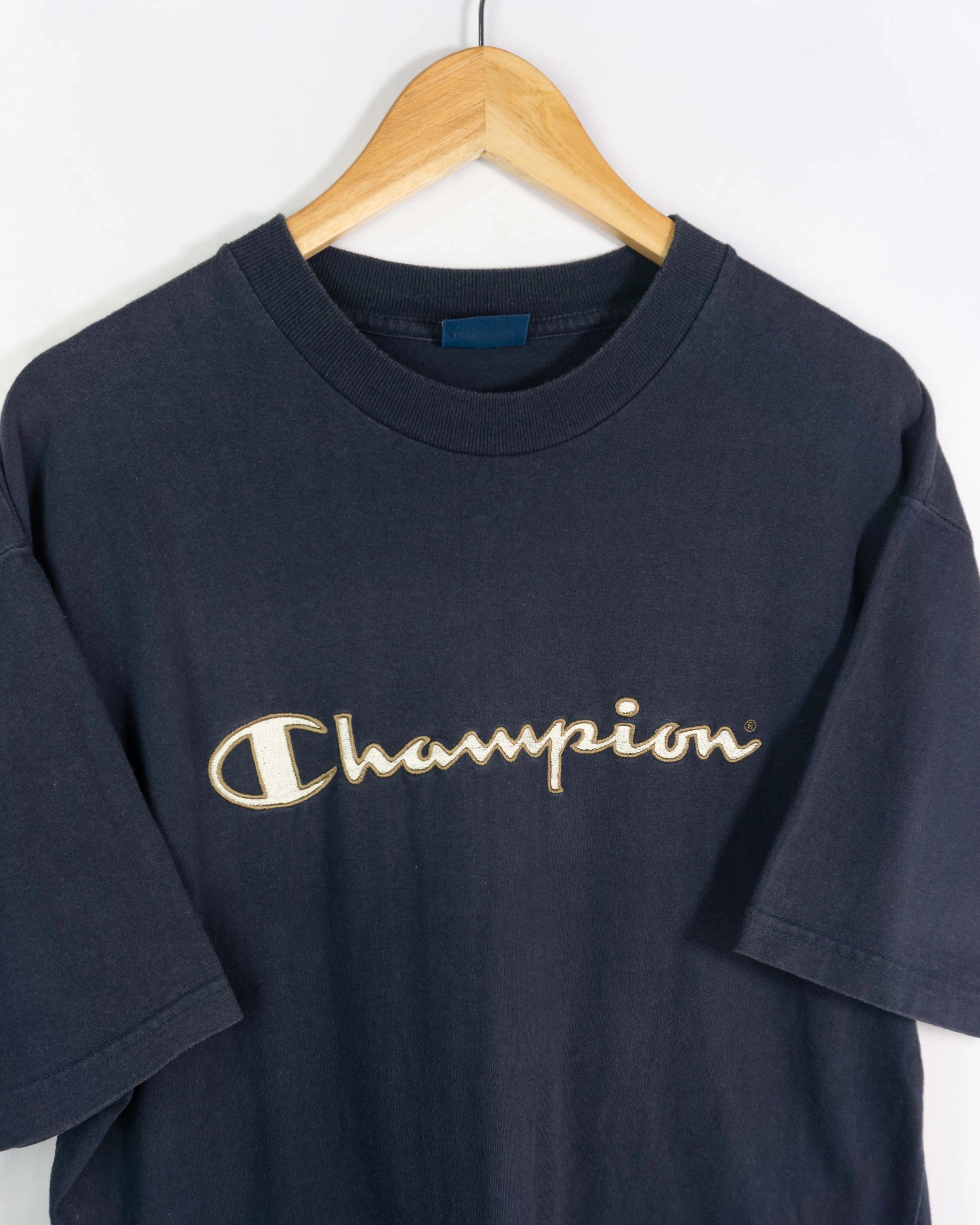 Camiseta bordado Champion vintage azul marino XL