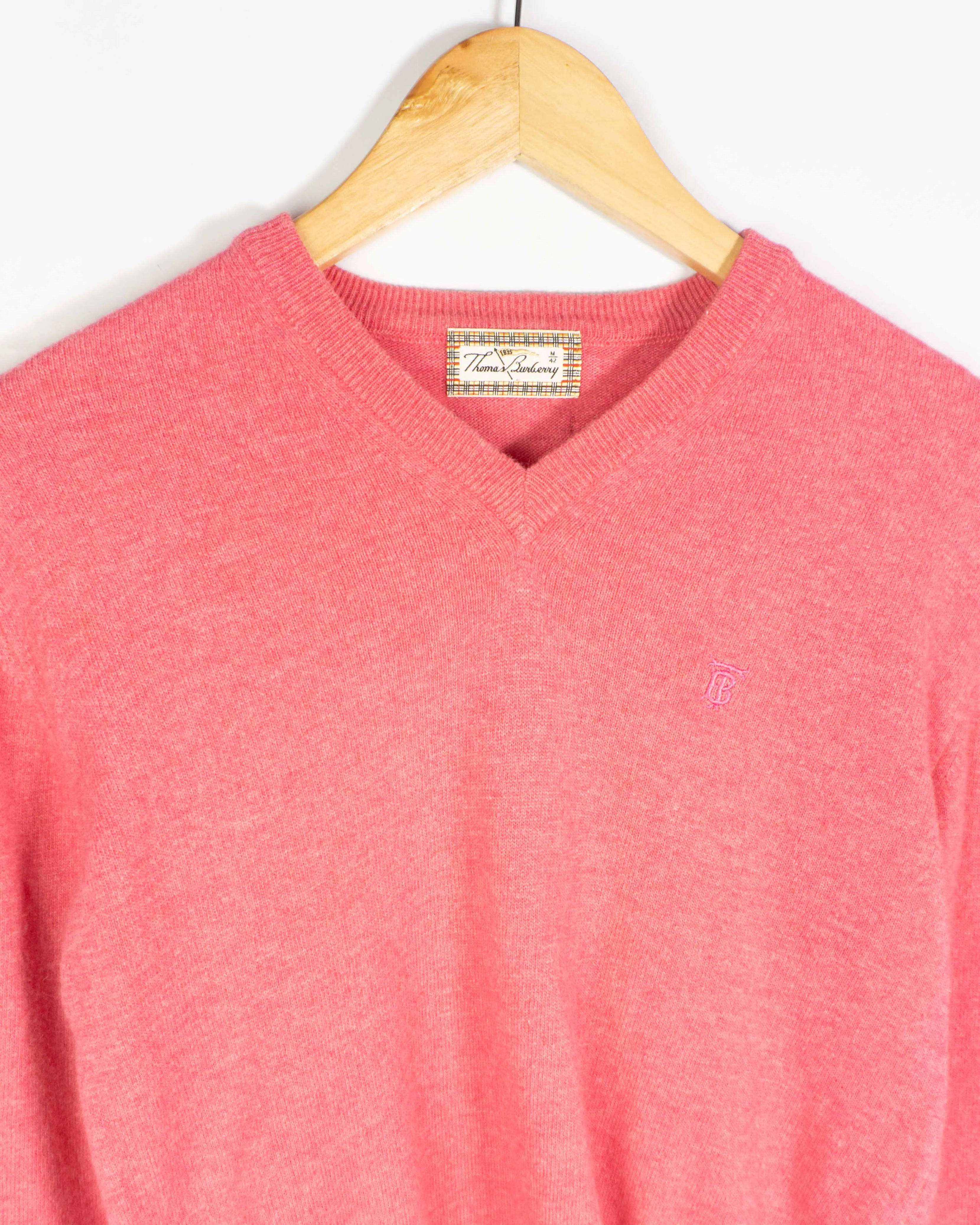 Jersey de lana mujer Thomas Burberrys vintage rosa S