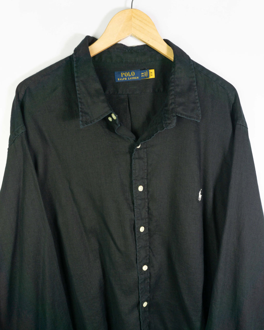 Camisa de lino Ralph Lauren negro 3XL
