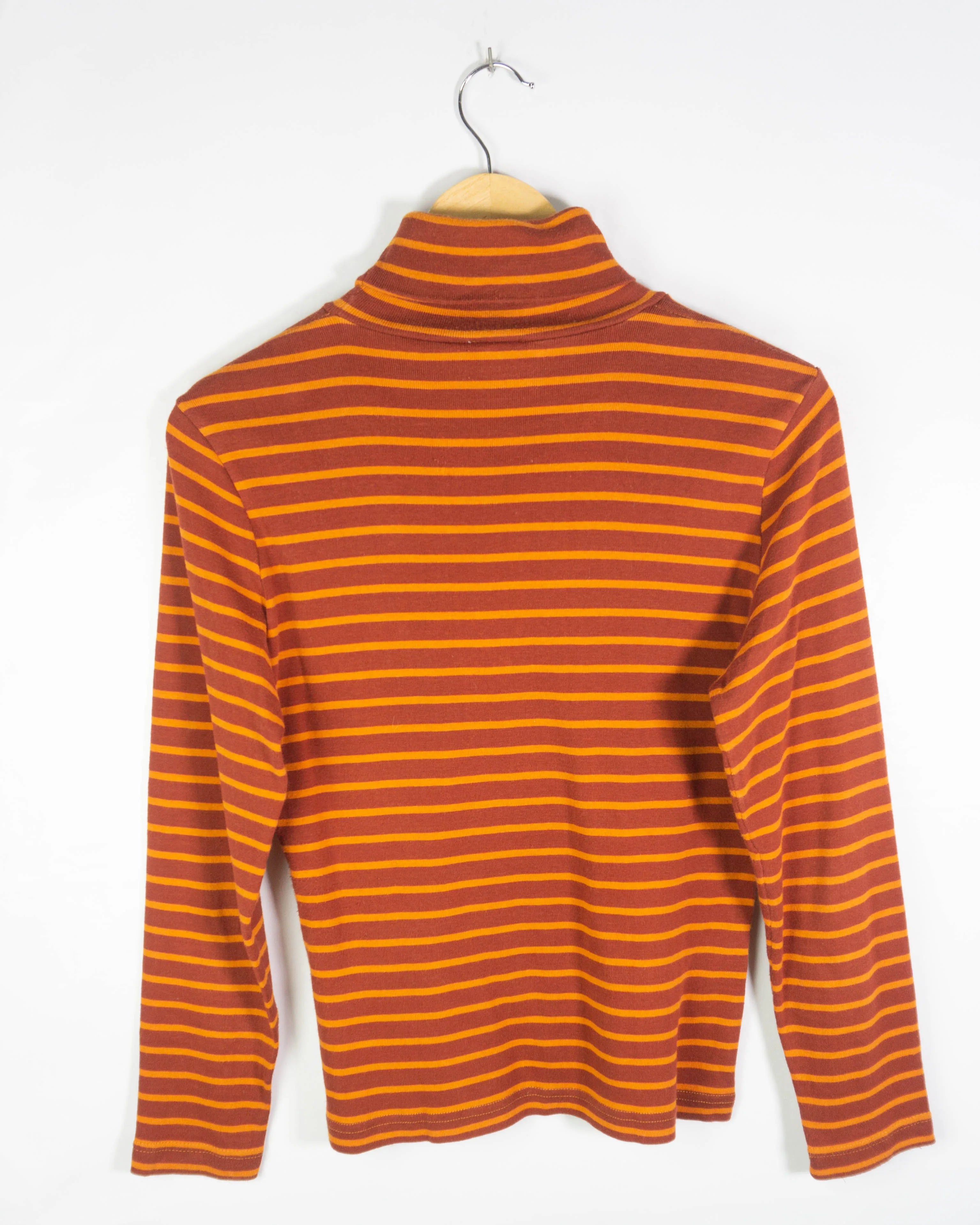 Jersey cuello alto mujer de rayas Lacoste vintage 00s 40