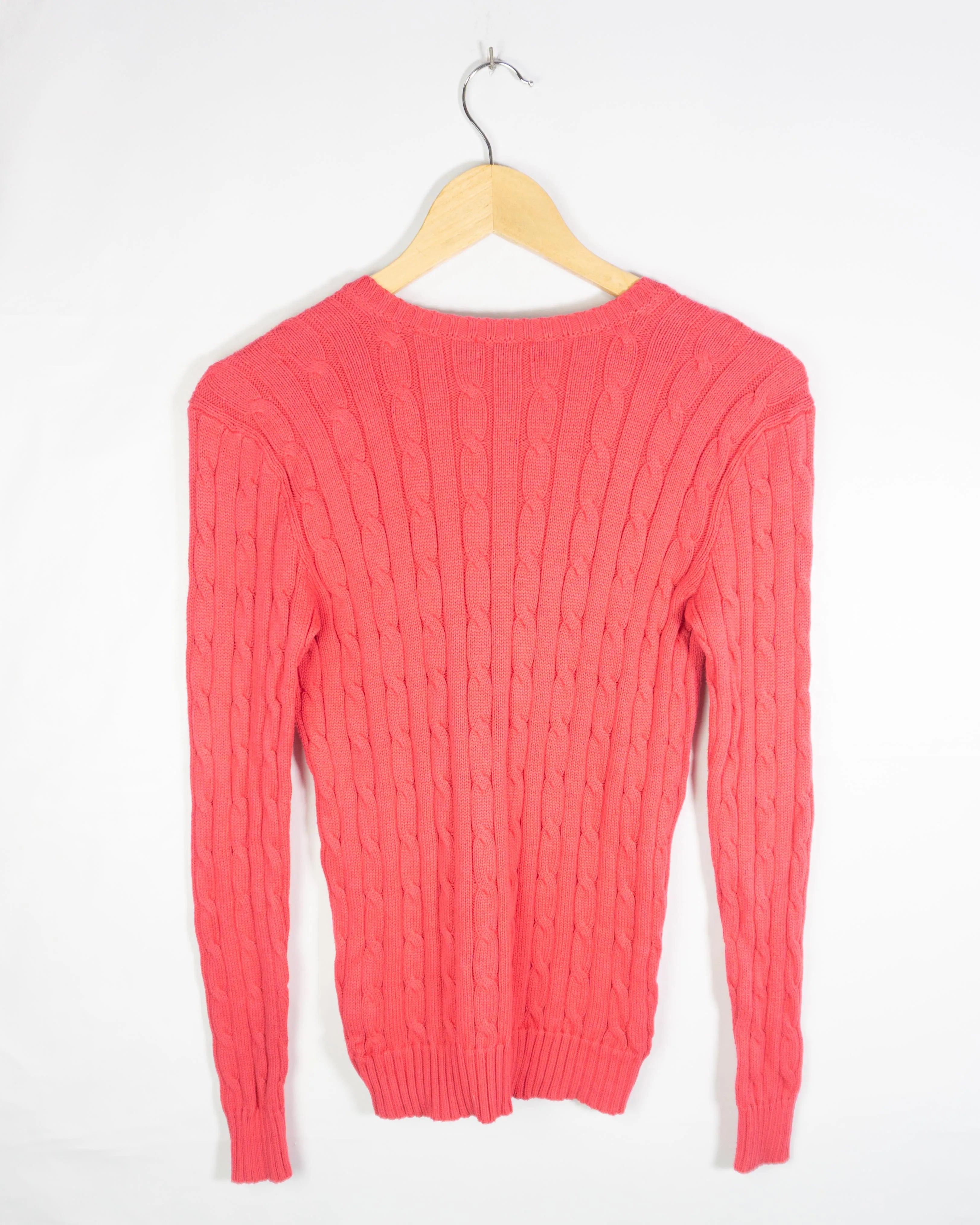 Jersey cuello pico mujer Ralph Lauren rosa S